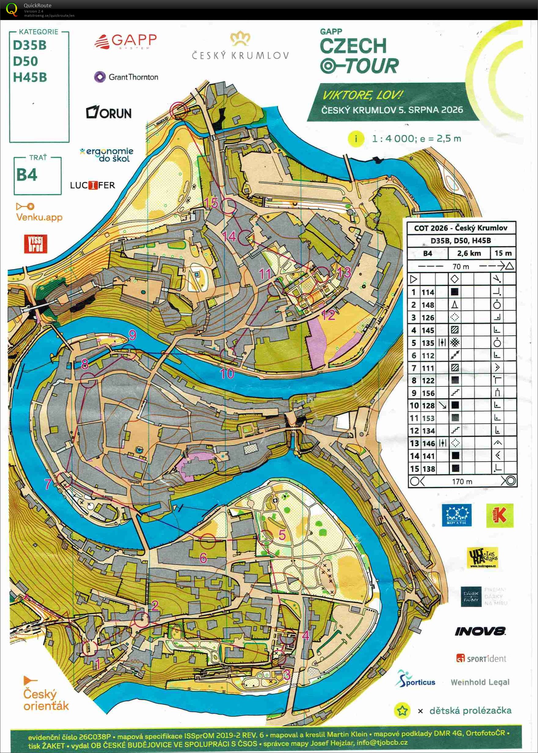 GAPP Czech O-Tour 2026 - Český Krumlov - prolog (05.08.2026)