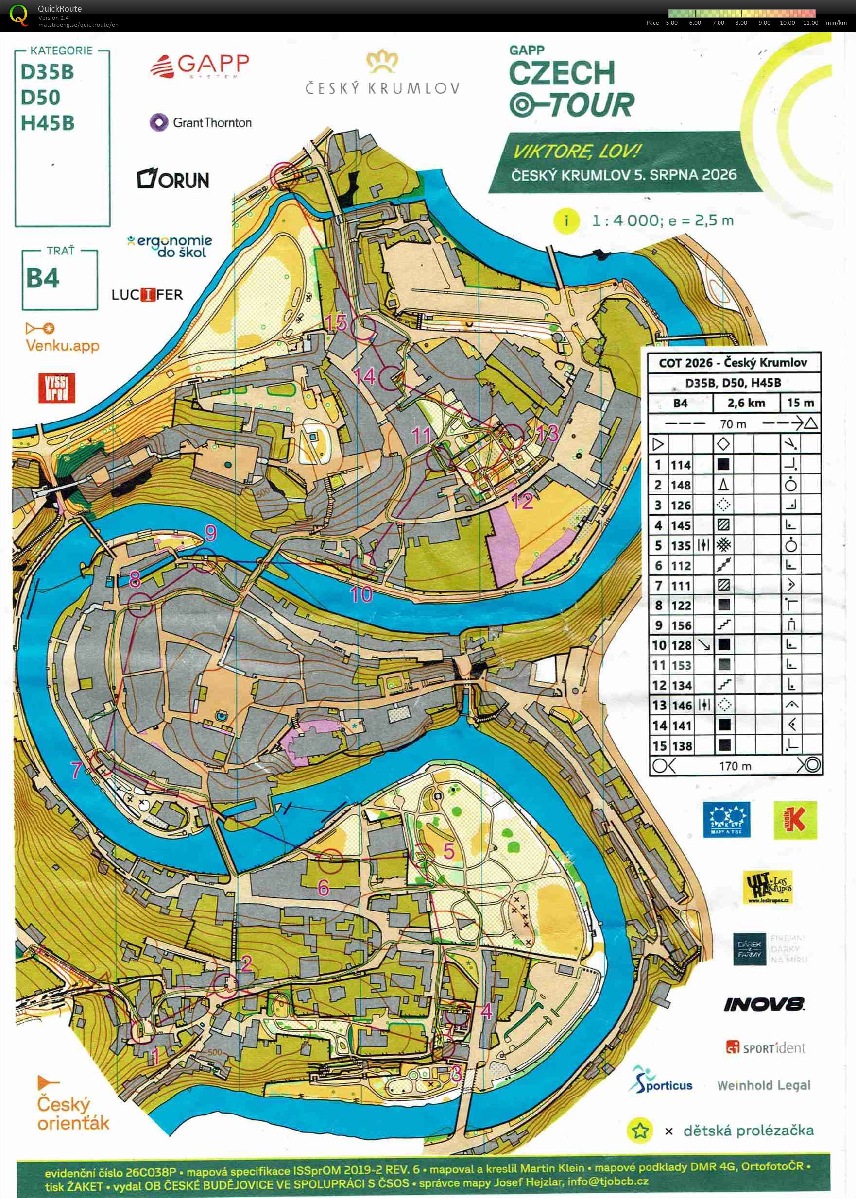 GAPP Czech O-Tour 2026 - Český Krumlov - prolog (05.08.2026)