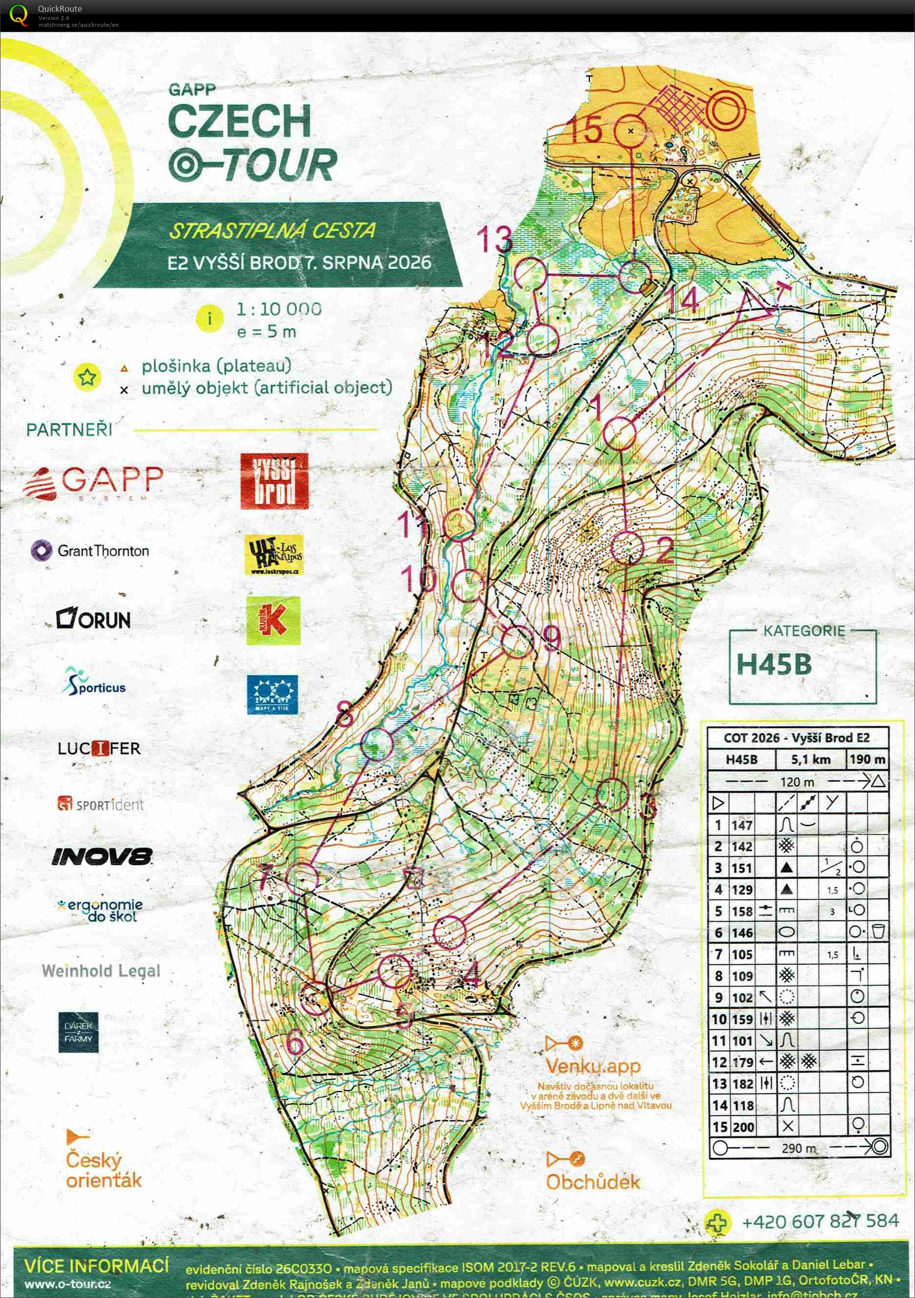 GAPP Czech O-Tour 2026 - Vyšší Brod - E2 (07.08.2026)