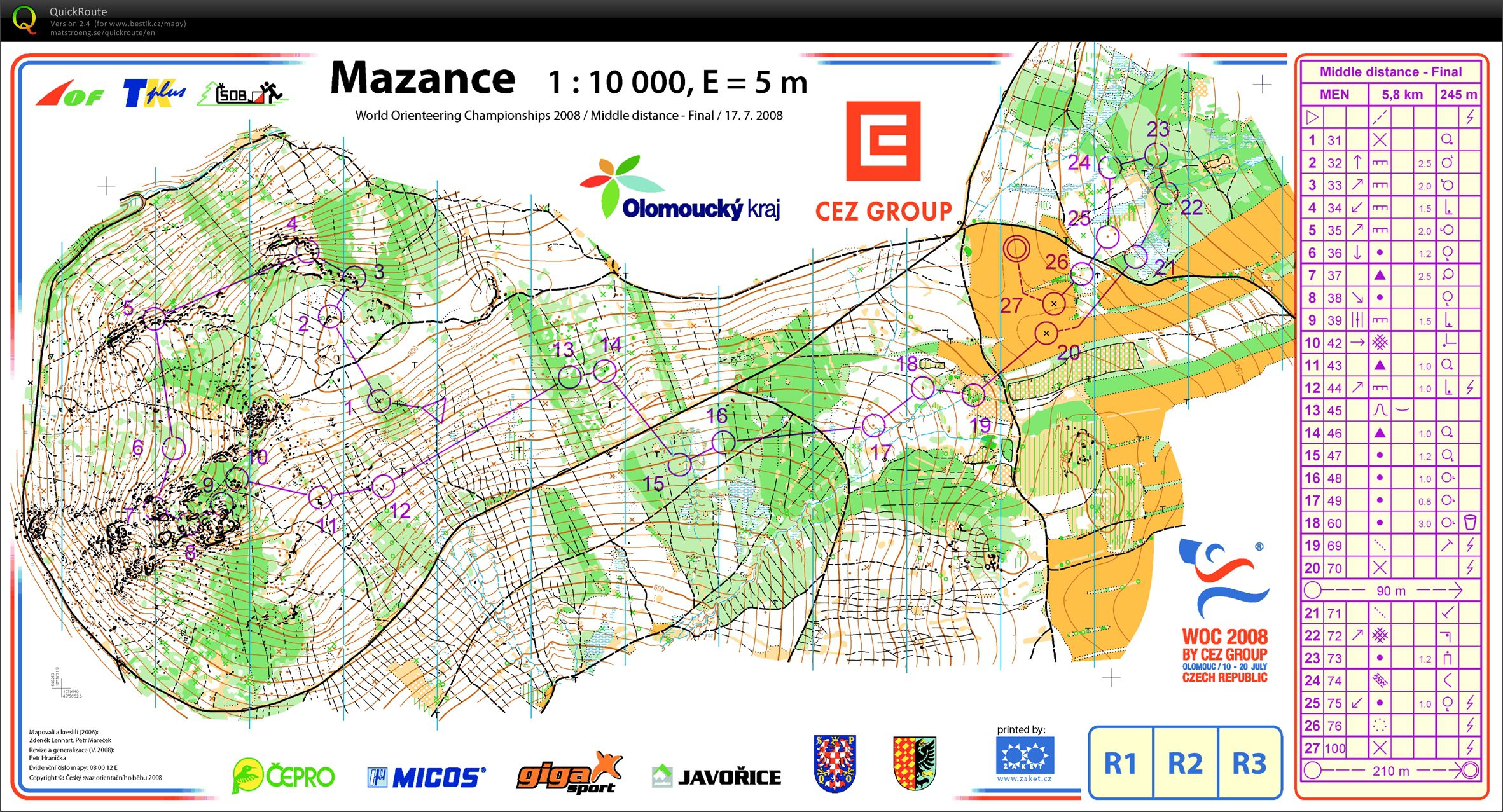 Trénink middle: Trať z WOC 2008 (08.05.2012)