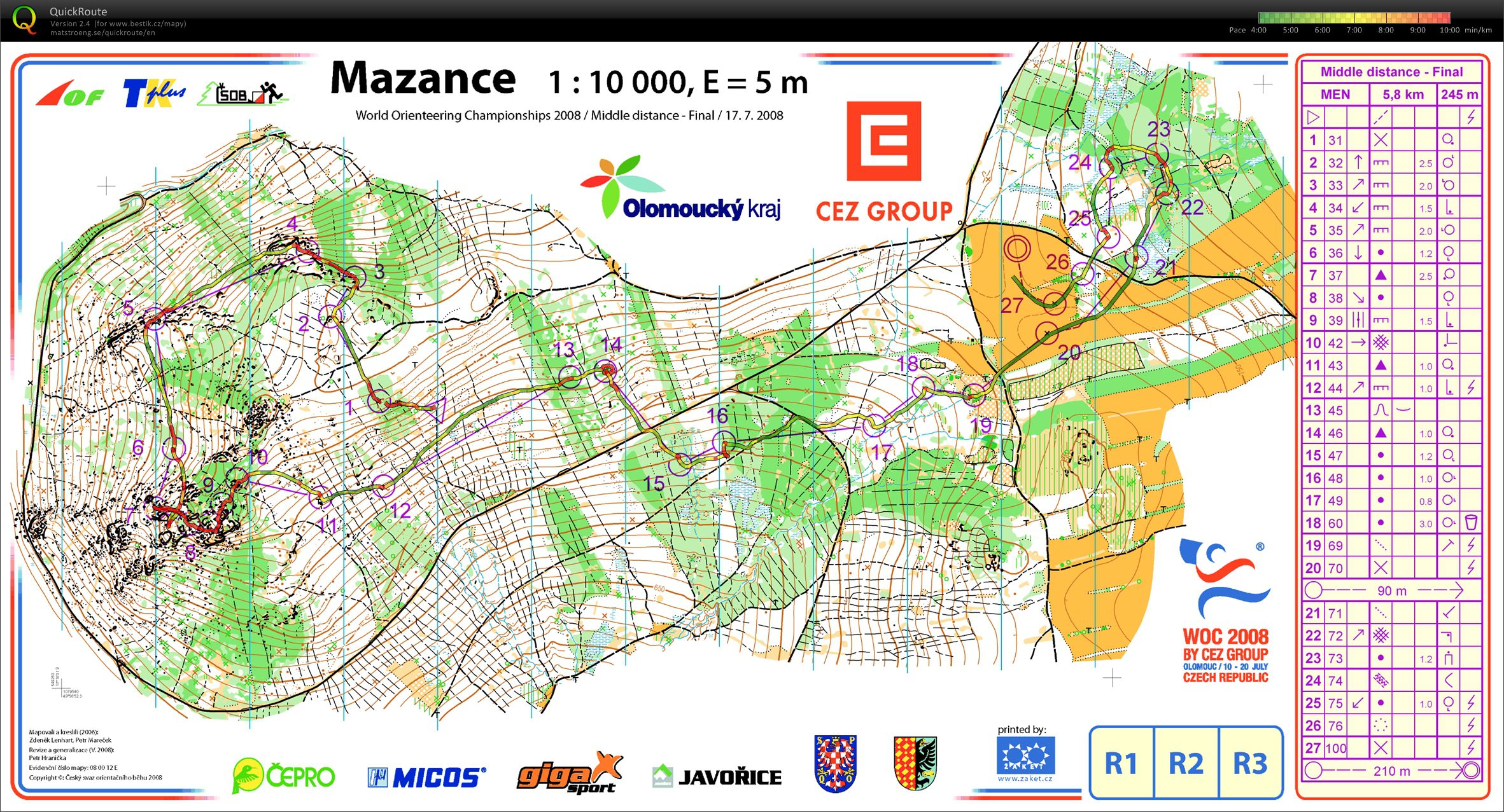 Trénink middle: Trať z WOC 2008 (08.05.2012)