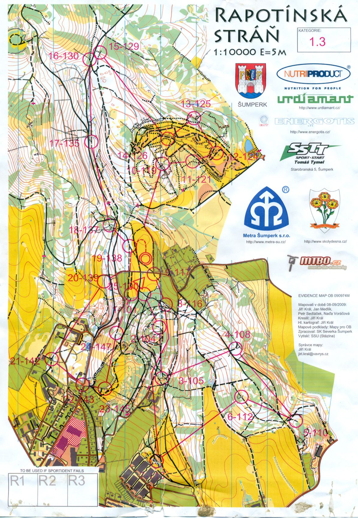 MČR Štafety MTBO (11.10.2009)