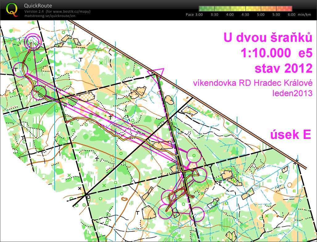víkendovka HK, štafetky, úsek E (19.01.2013)