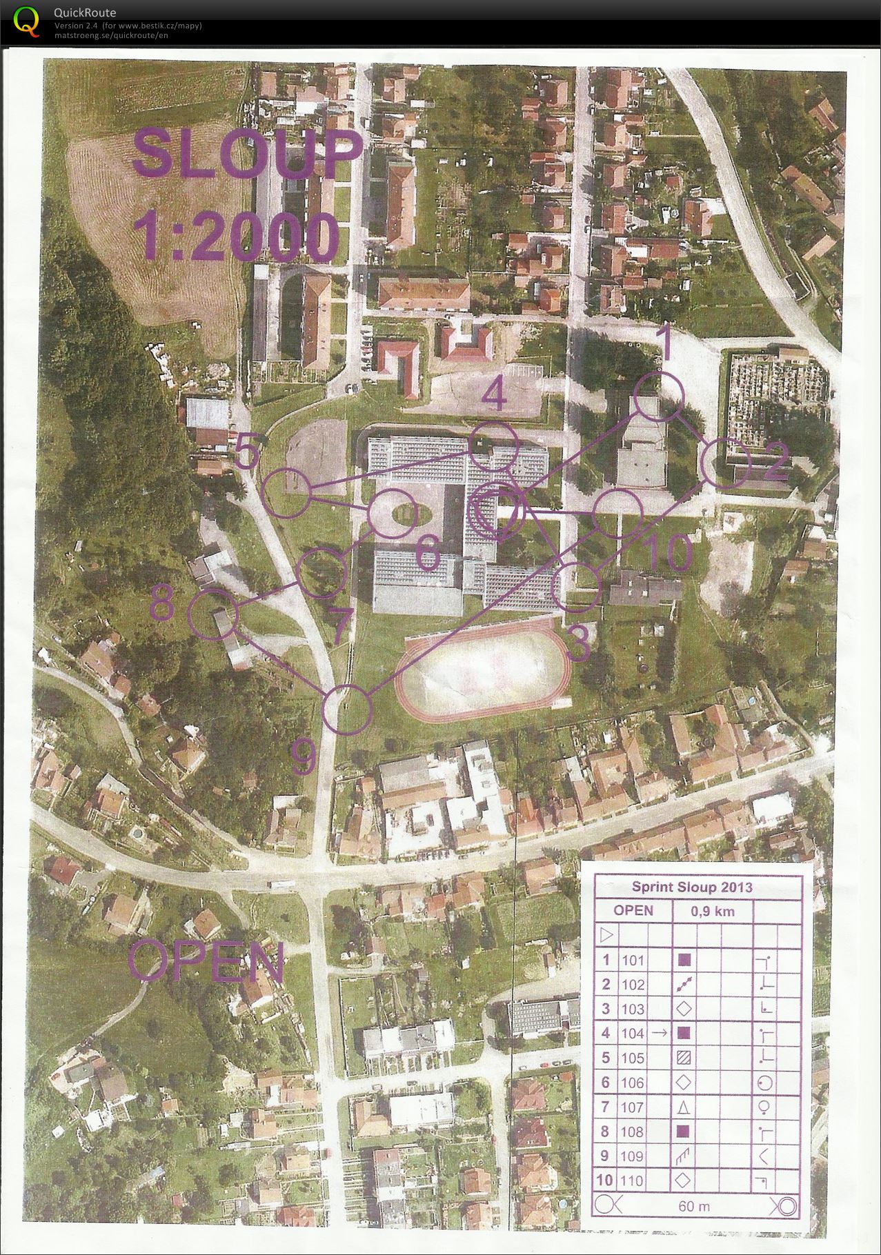 Oddílový přebor - ortofoto sprintík (09.11.2013)