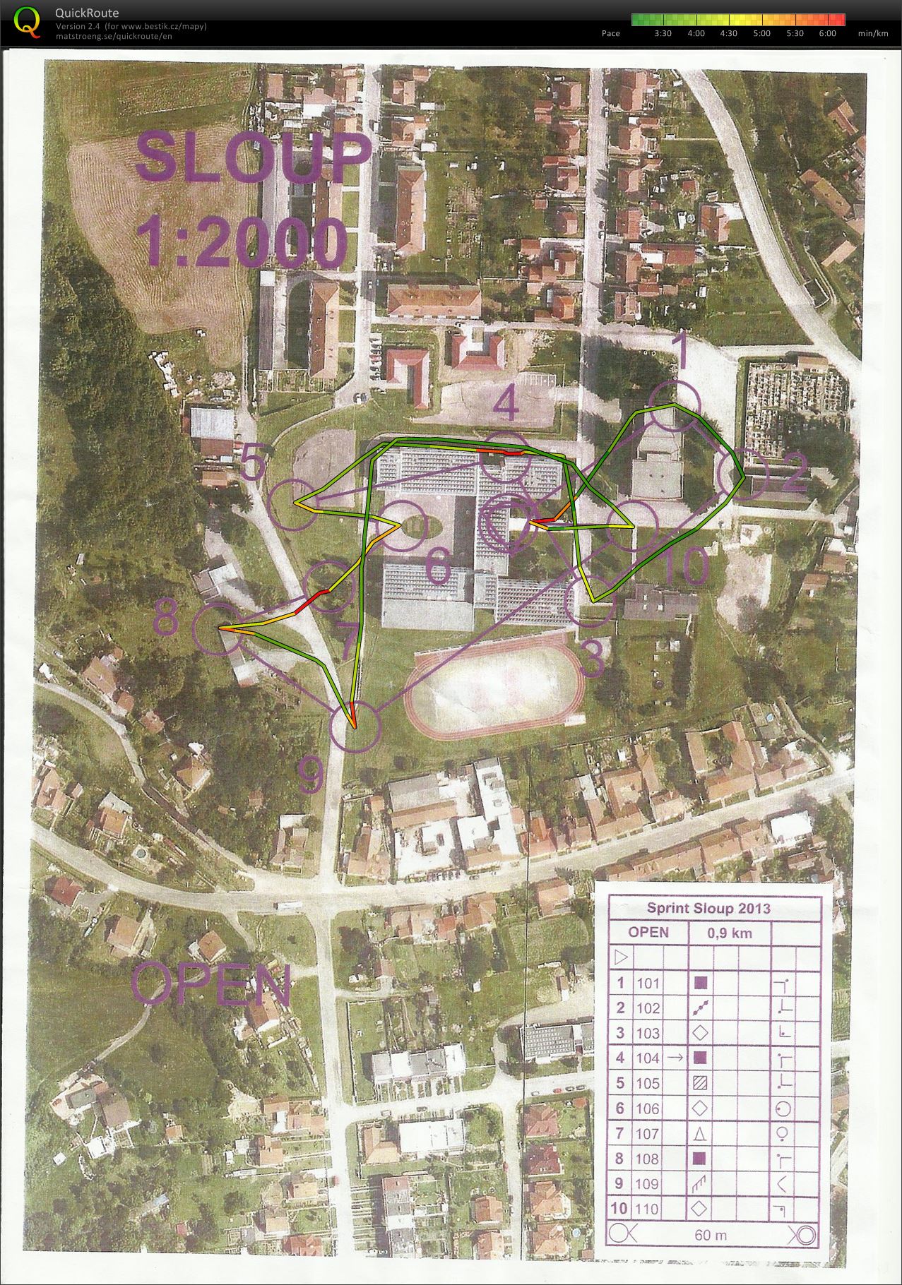 Oddílový přebor - ortofoto sprintík (09.11.2013)