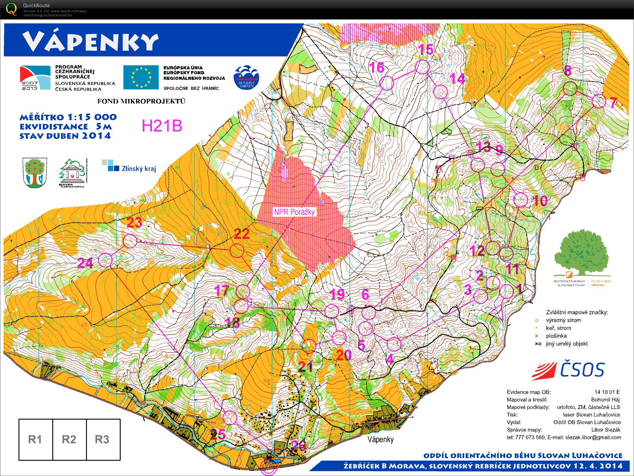 Mistrovství Moravy - klasická trať (H21B) (12.04.2014)