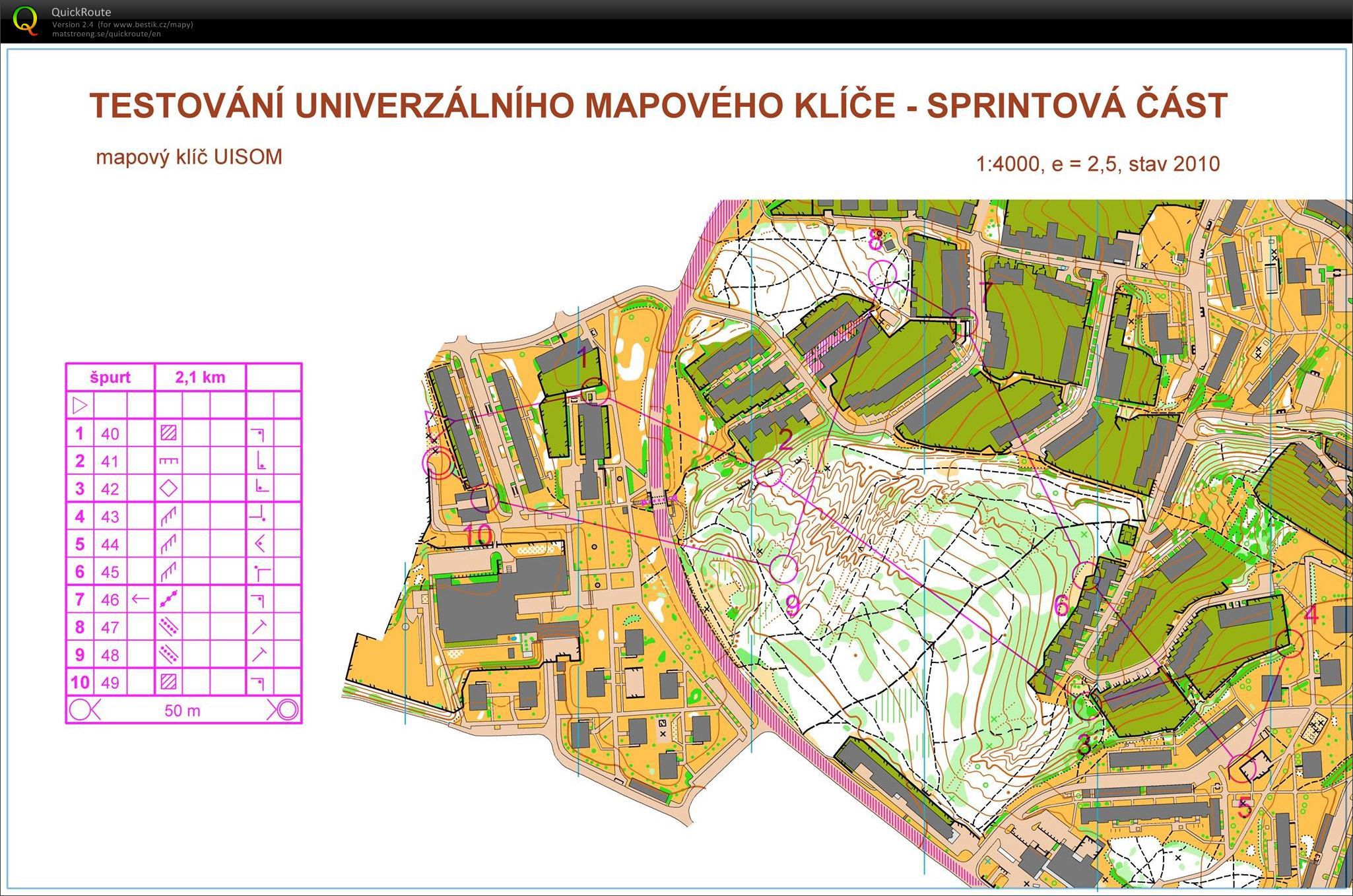 testování univerzálního mapového klíče - sprint (24.04.2014)