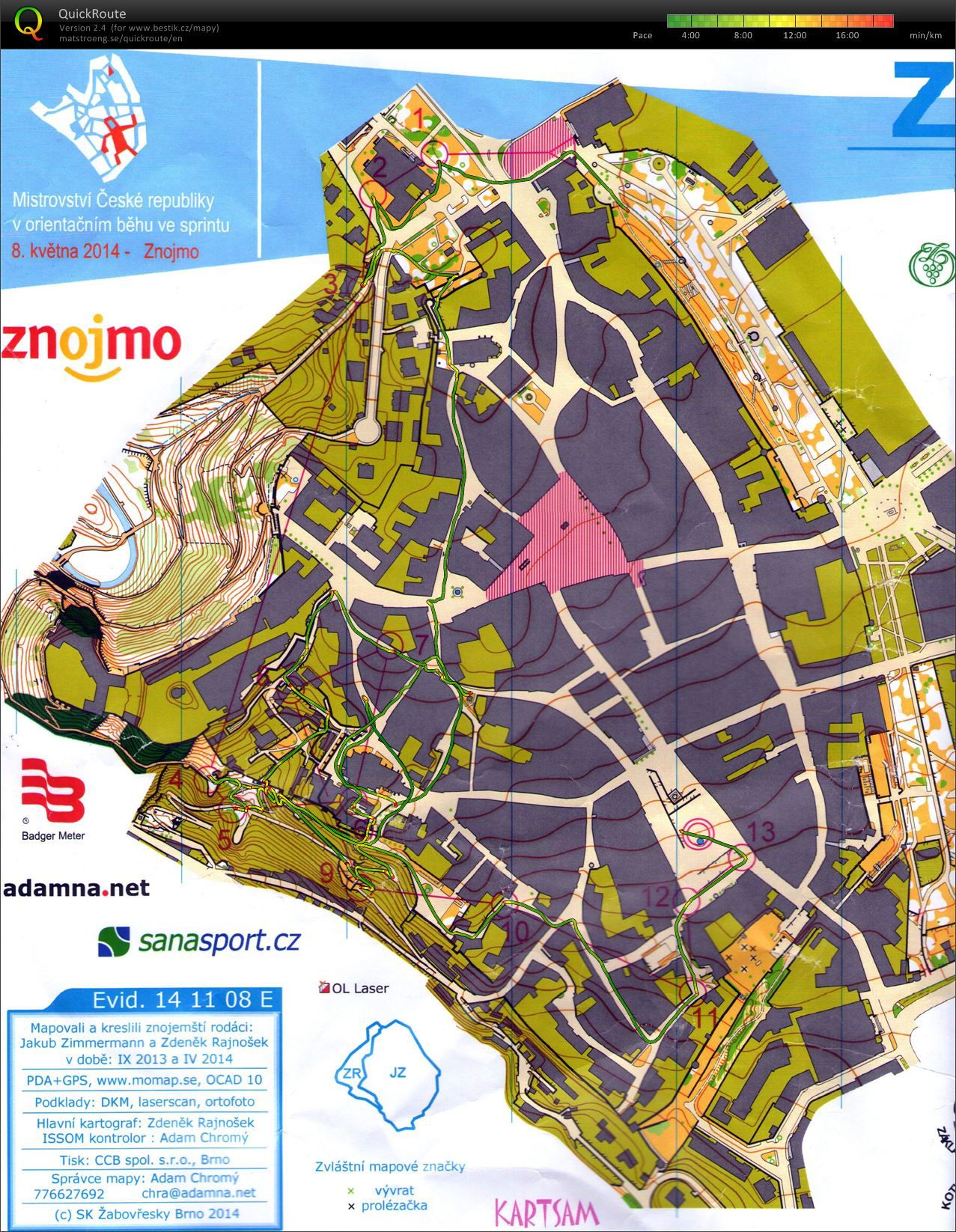 Mistrovství a Veteraniáda ČR ve sprintu Znojmo (08.05.2014)