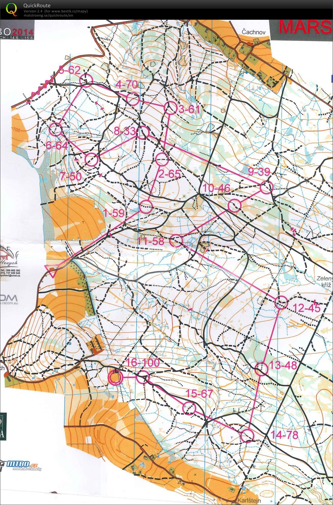 ČP MTBO - middle (15.06.2014)