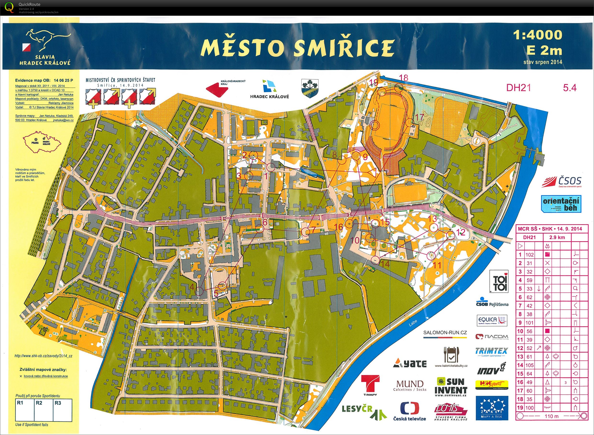 MČR sprintové štafety Smiřice (14.09.2014)