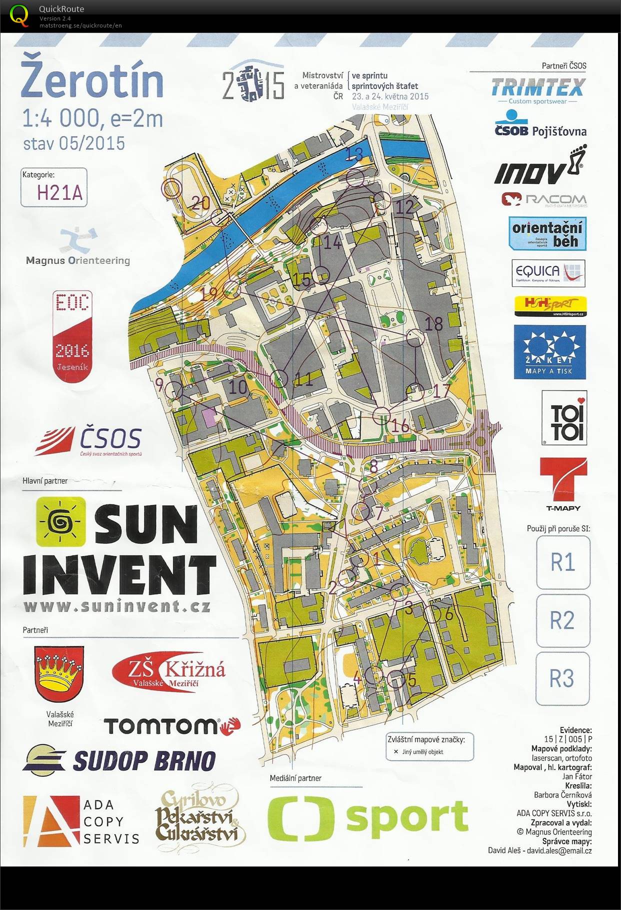 MČR sprint Valašské Meziříčí, 3. ŽA (23.05.2015)