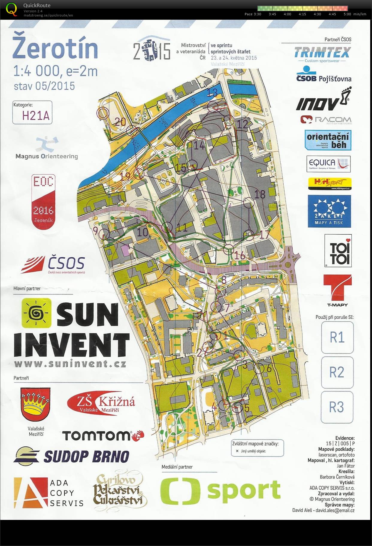 MČR sprint Valašské Meziříčí, 3. ŽA (23.05.2015)
