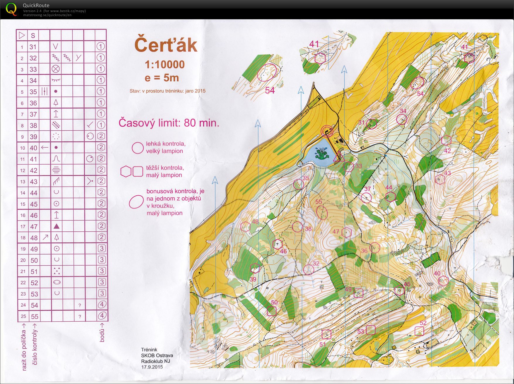 Mapový trénink (17.09.2015)
