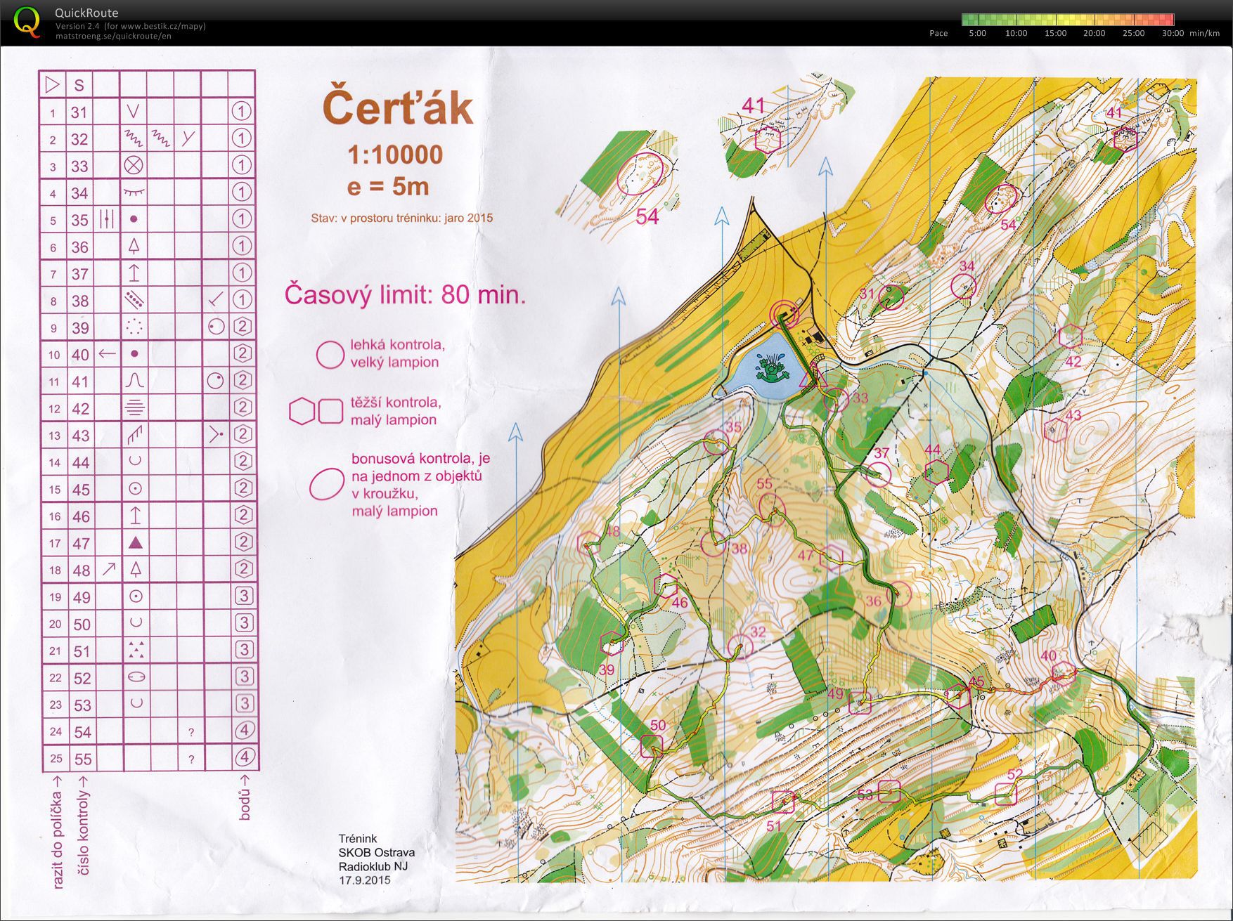 Mapový trénink (17.09.2015)
