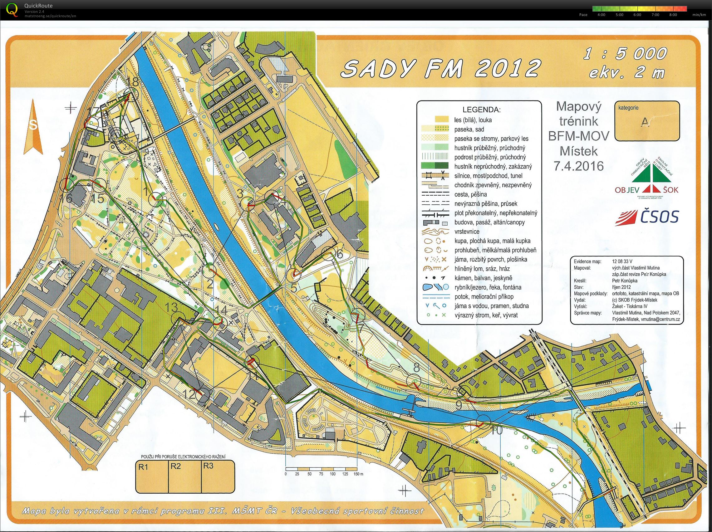 Mapový trénink-sprint, Frýdek-Místek (07.04.2016)