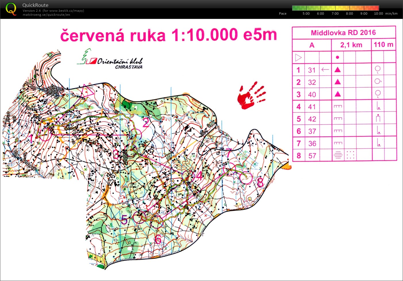 middlovka - Červená ruka - middlové úseky 1/4 (09.04.2016)