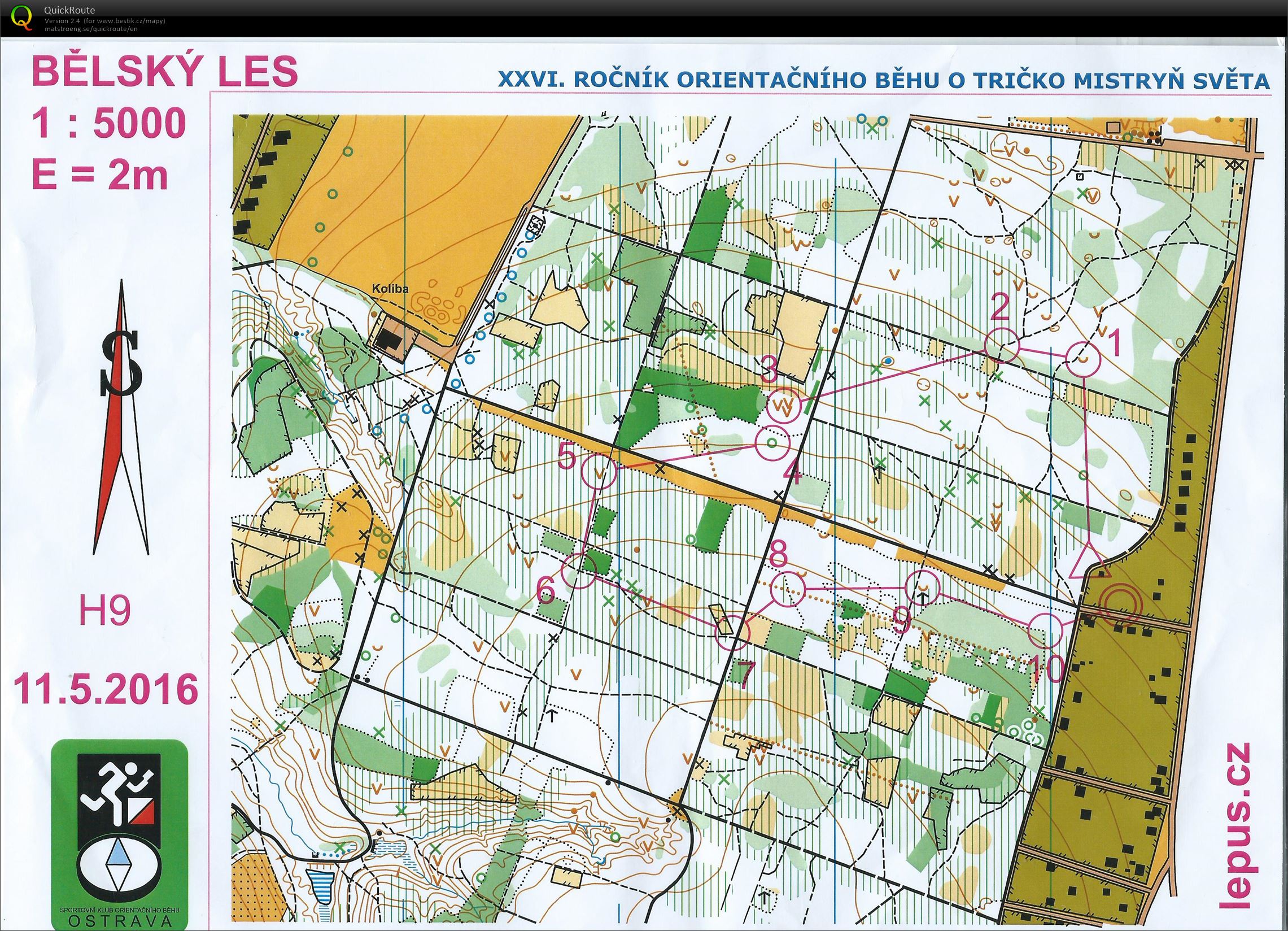 World orienteering day - přebor škol, Ostrava (11.05.2016)