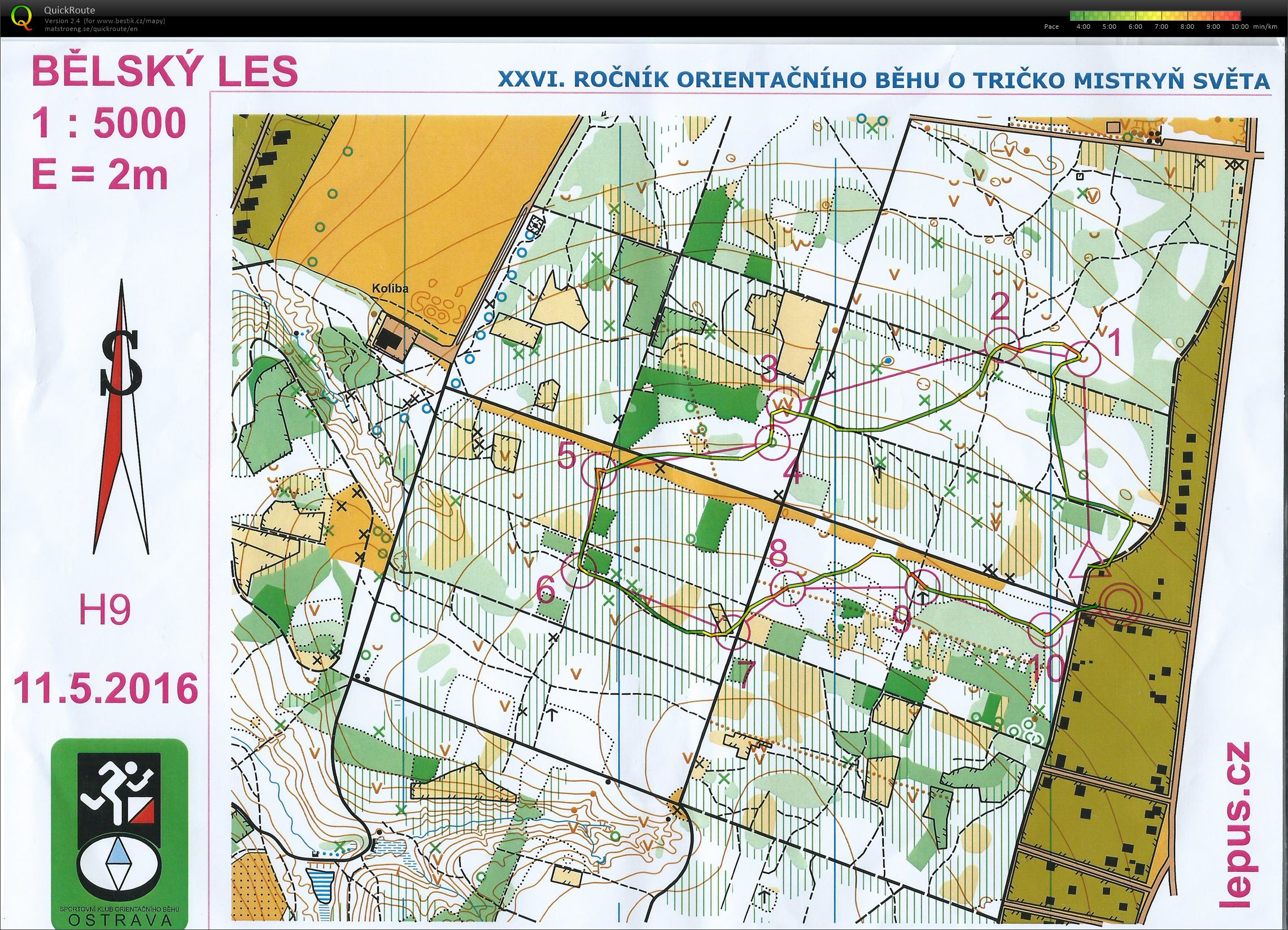 World orienteering day - přebor škol, Ostrava (11.05.2016)