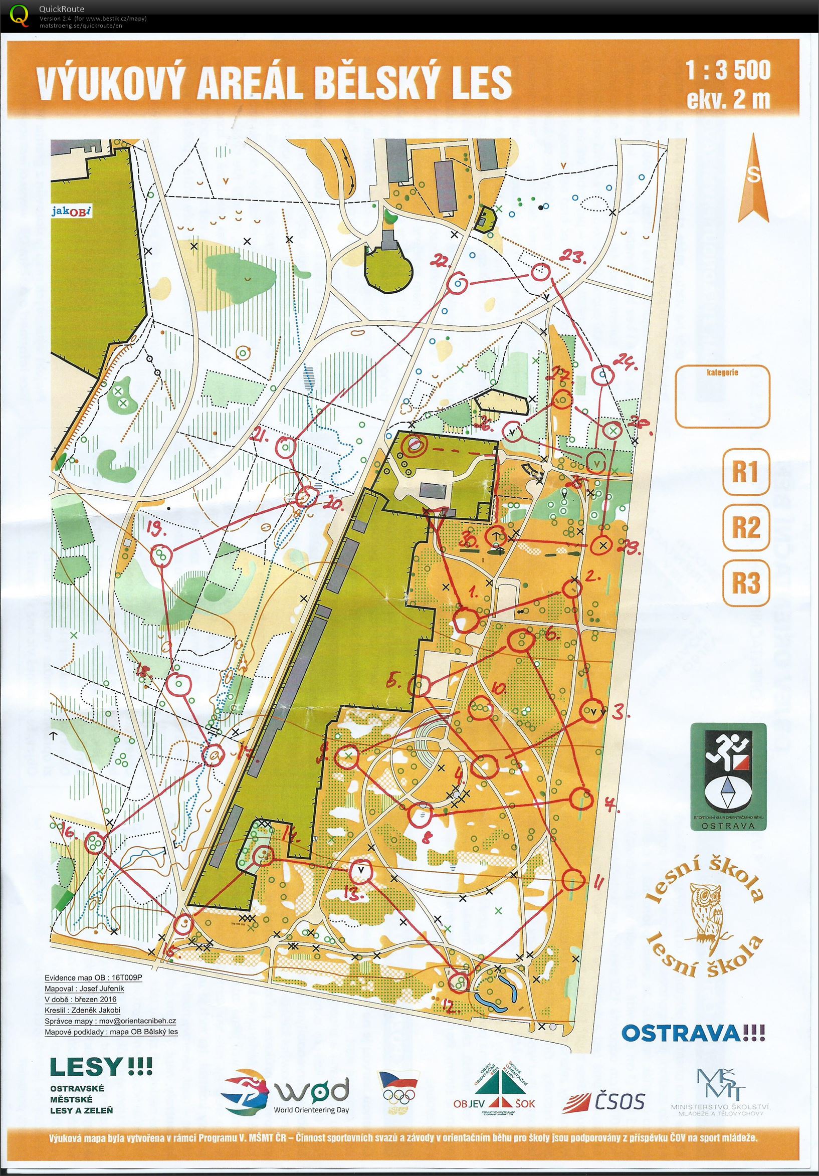 World orienteering day - mapový trénink, Ostrava (11.05.2016)