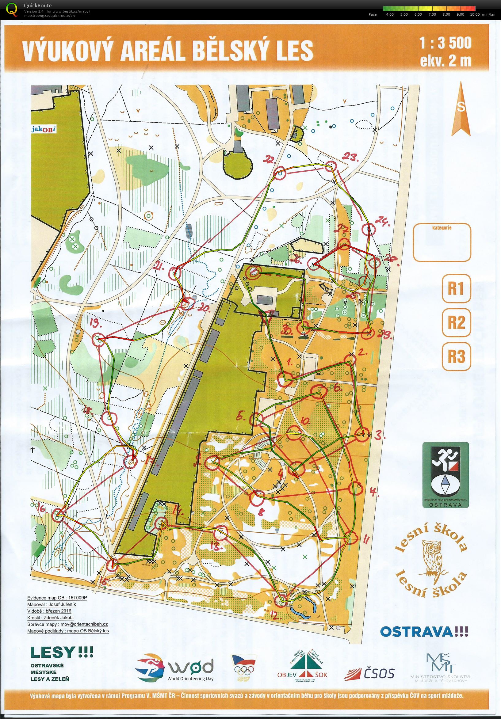World orienteering day - mapový trénink, Ostrava (11.05.2016)