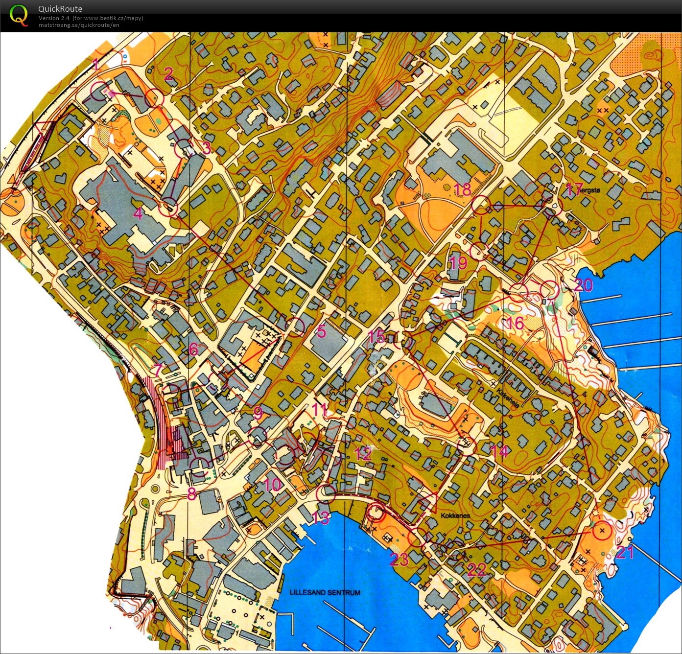 TC(WOC)-NOR - TR7. Sorlandsgaloppen E1 - Sprint - moderate (20.07.2016)