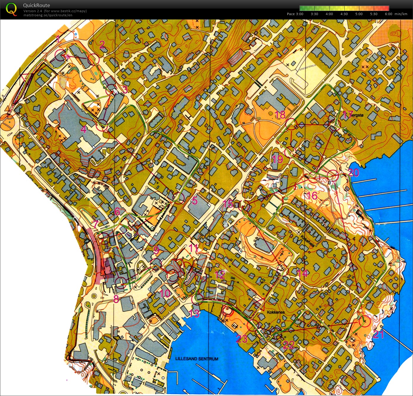 TC(WOC)-NOR - TR7. Sorlandsgaloppen E1 - Sprint - moderate (20.07.2016)