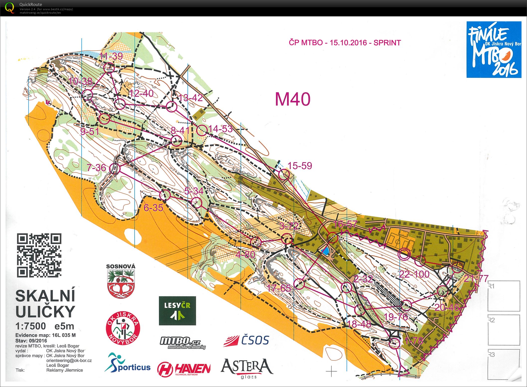 ČP MTBO - 17. kolo (15.10.2016)