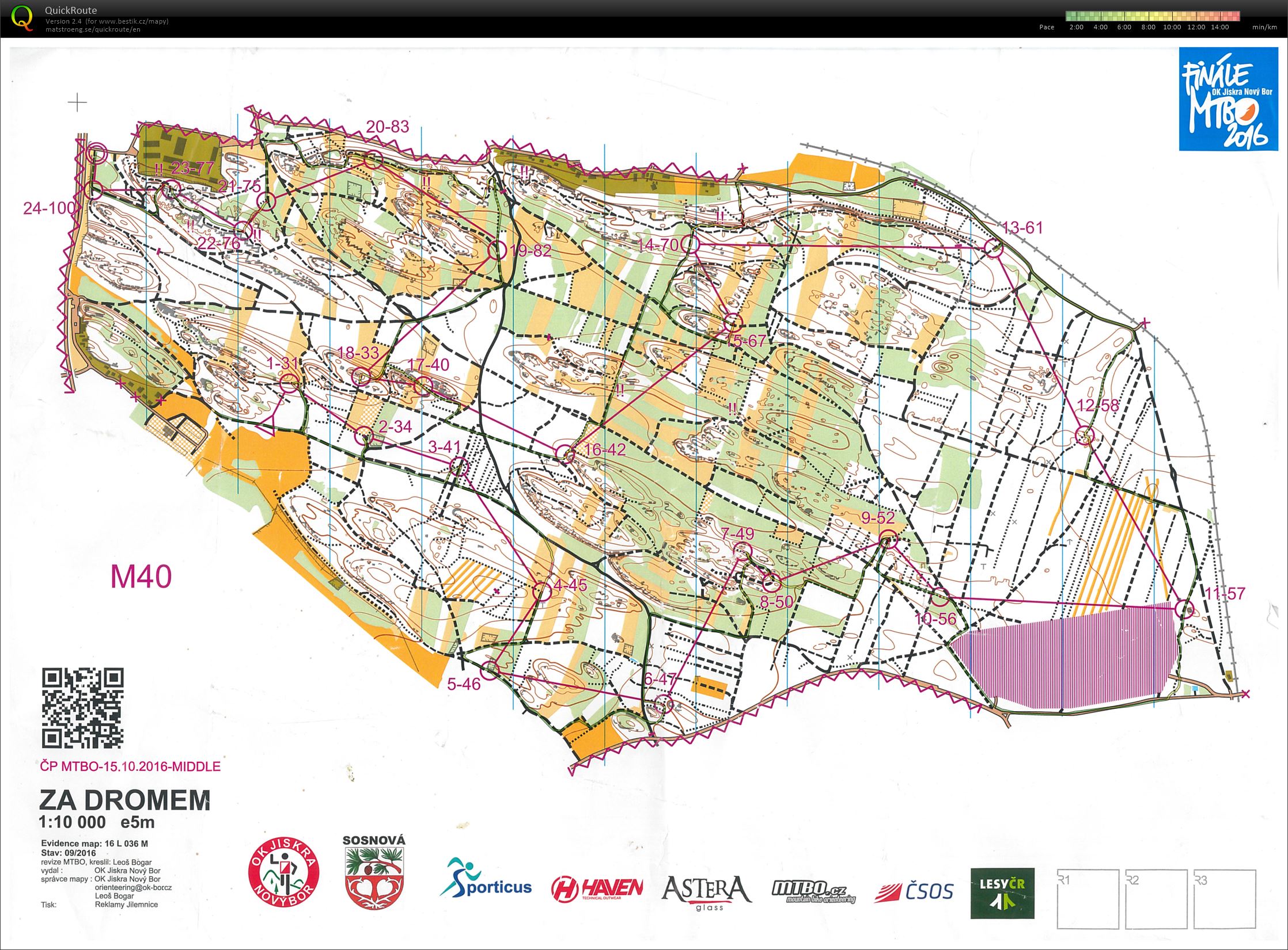 ČP MTBO 18. závod - M40 (15.10.2016)