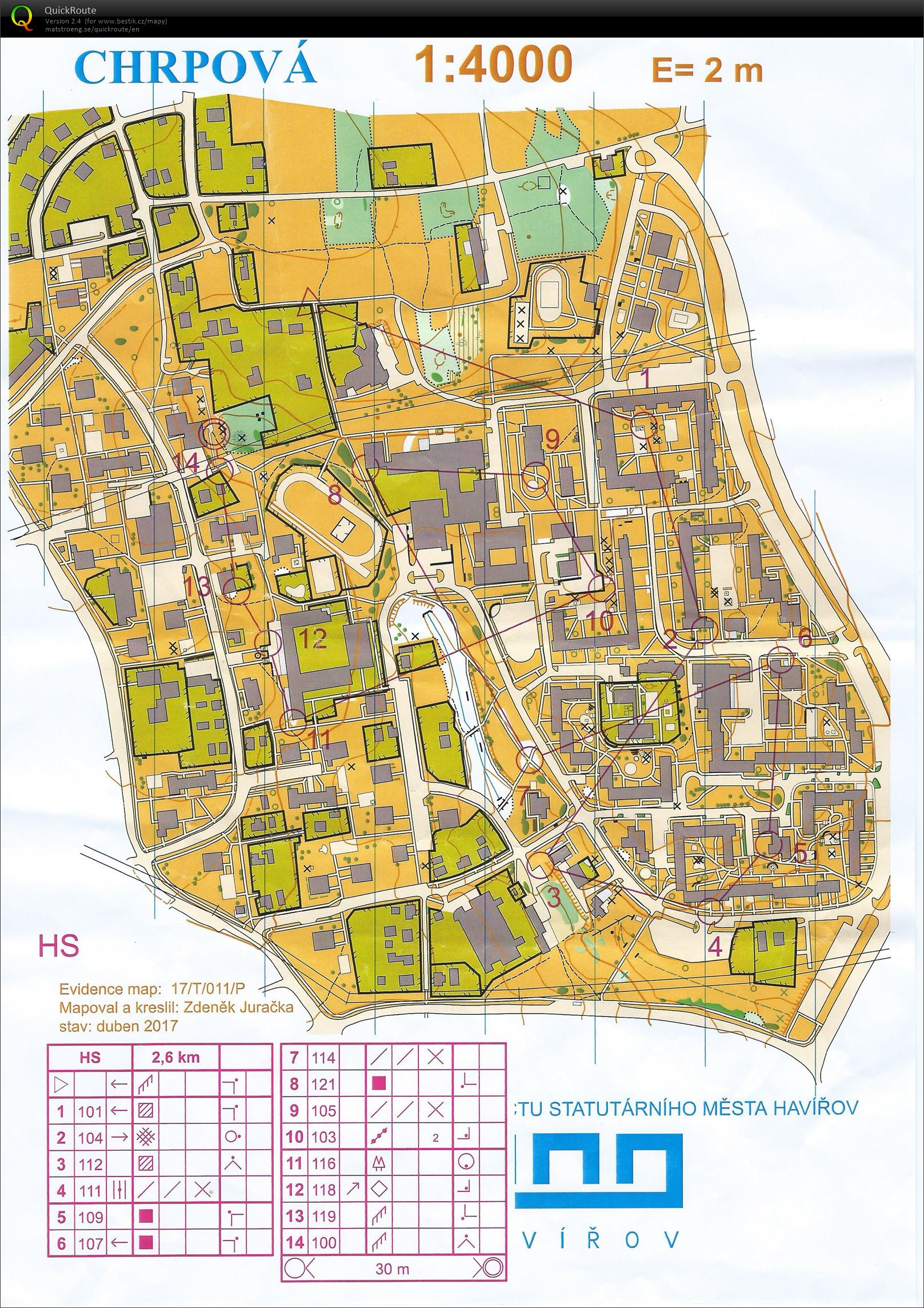 Mapový trénink, Havířov (12.04.2017)