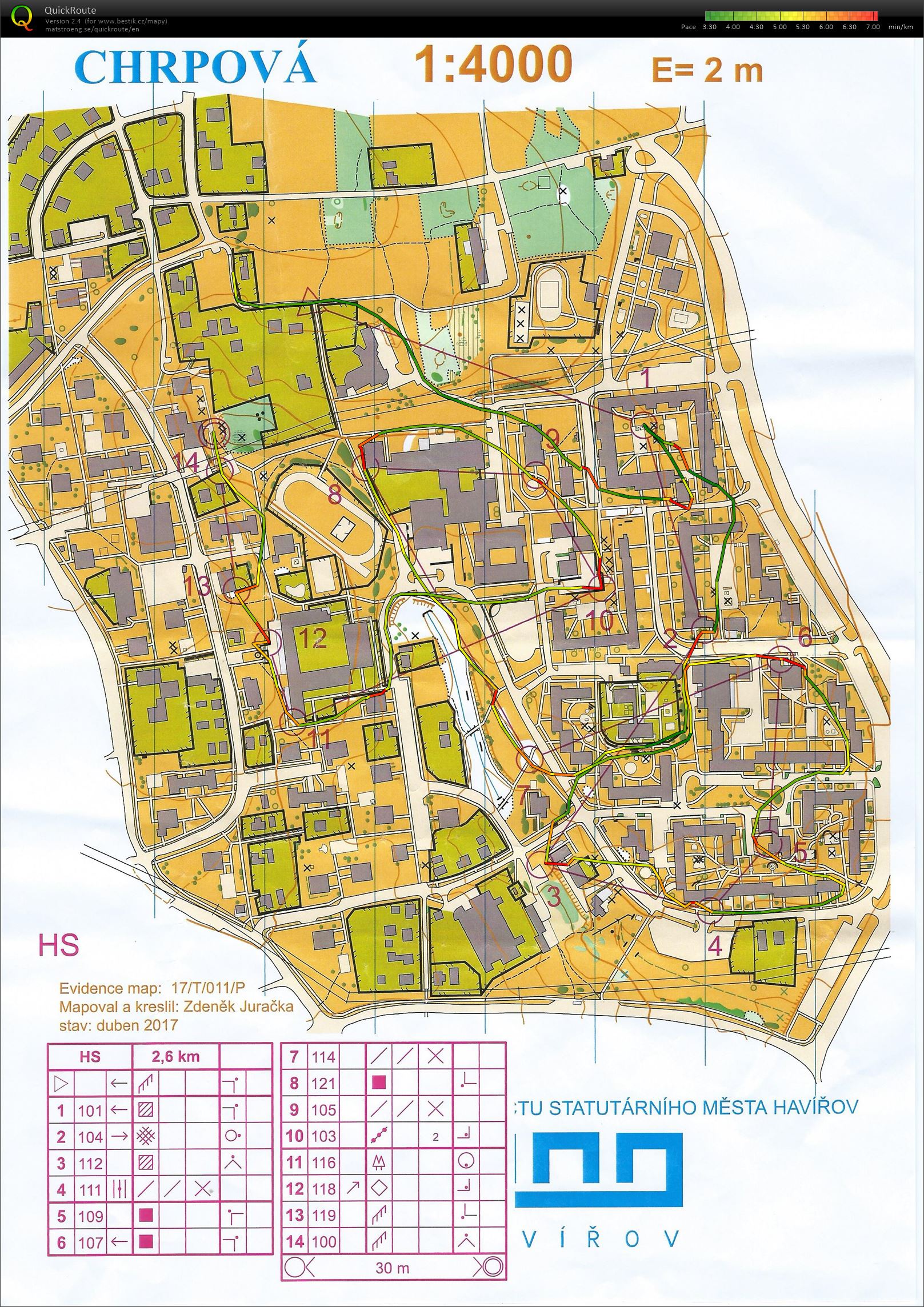 Mapový trénink, Havířov (12.04.2017)
