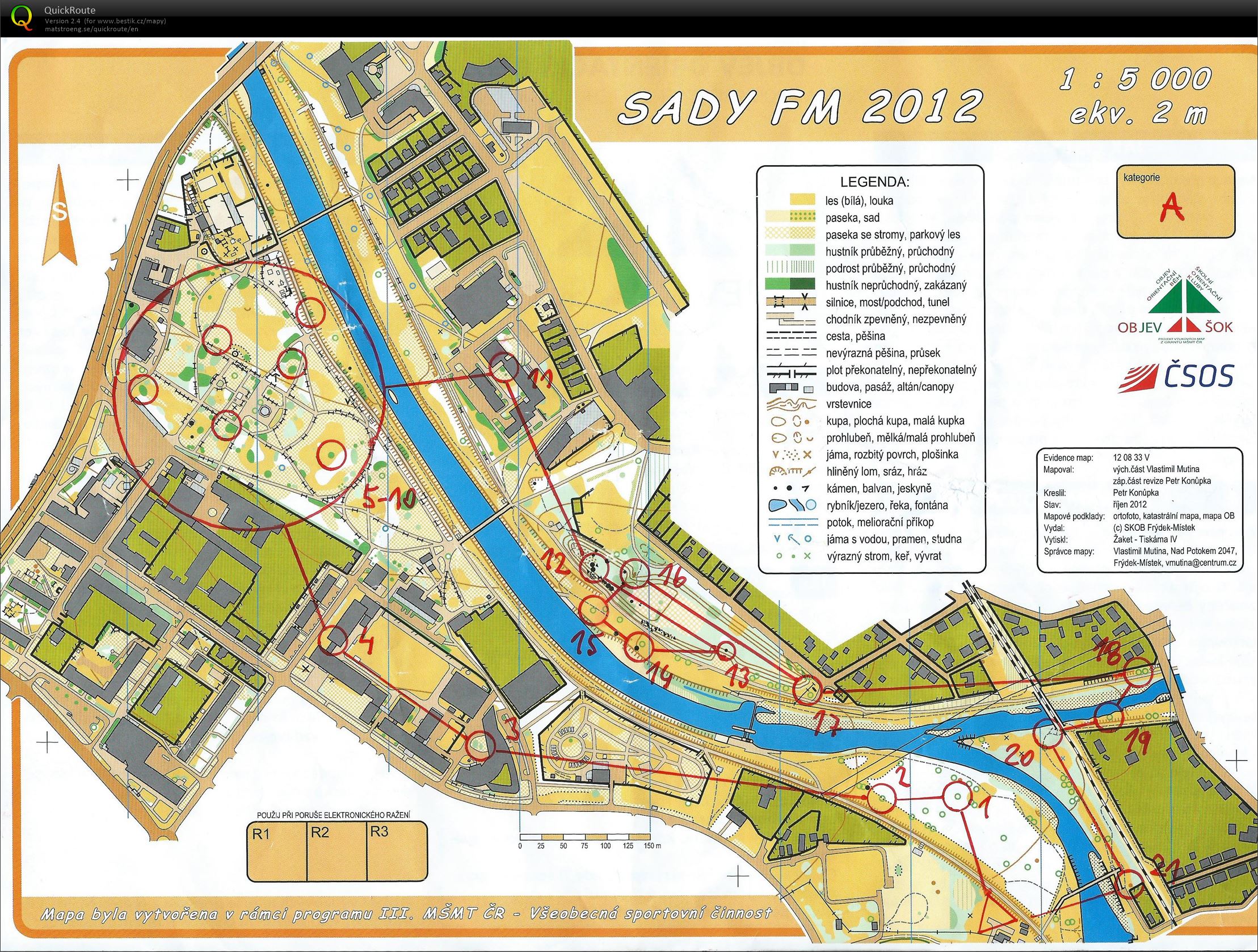Mapový trénink - sprint, Frýdek-Místek (04.05.2017)