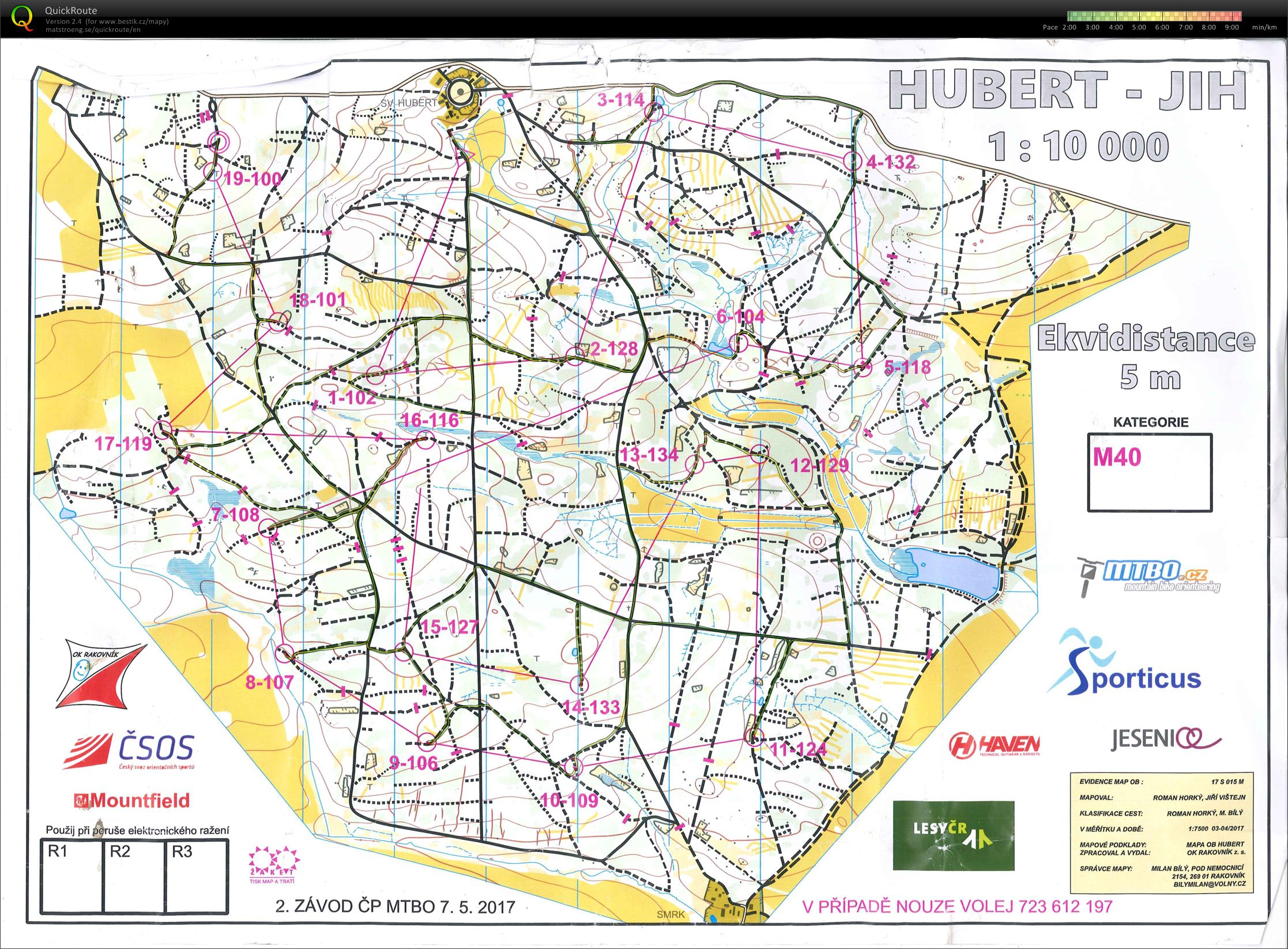2. ČP MTBO - middle M40 (07.05.2017)