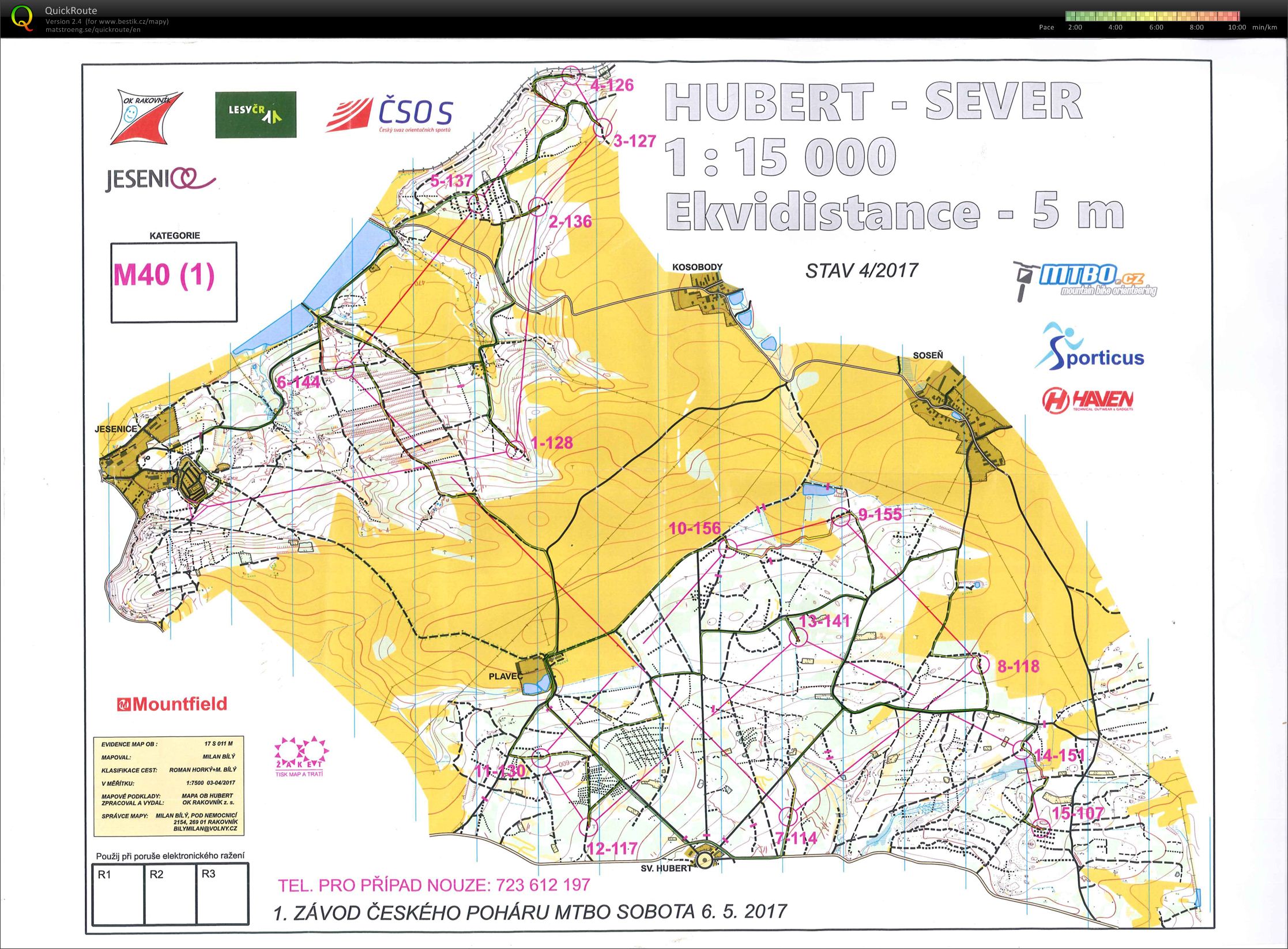 1.ČP MTBO - ultra long 1 část (06.05.2017)
