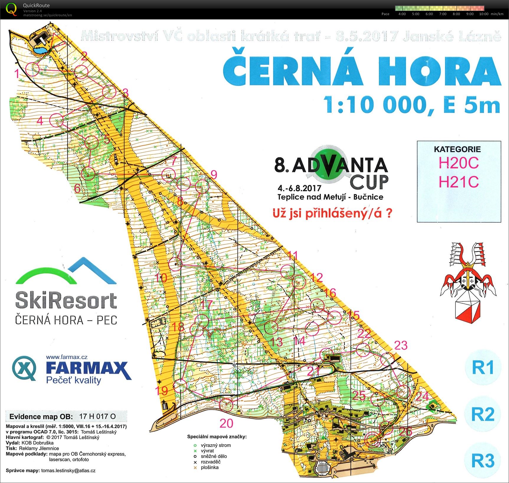 M VČO Černá hora: middle downhill (08.05.2017)