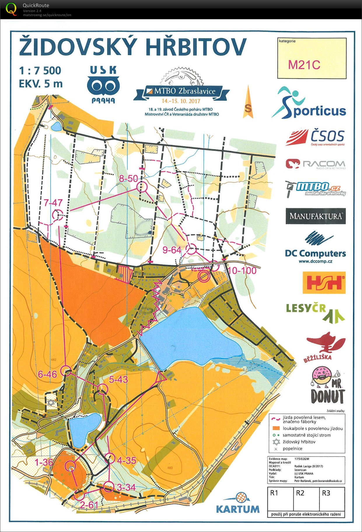 MTBO Zbraslavice - sprint (14.10.2017)