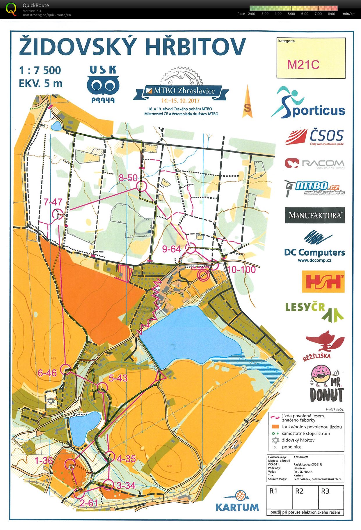 MTBO Zbraslavice - sprint (14.10.2017)