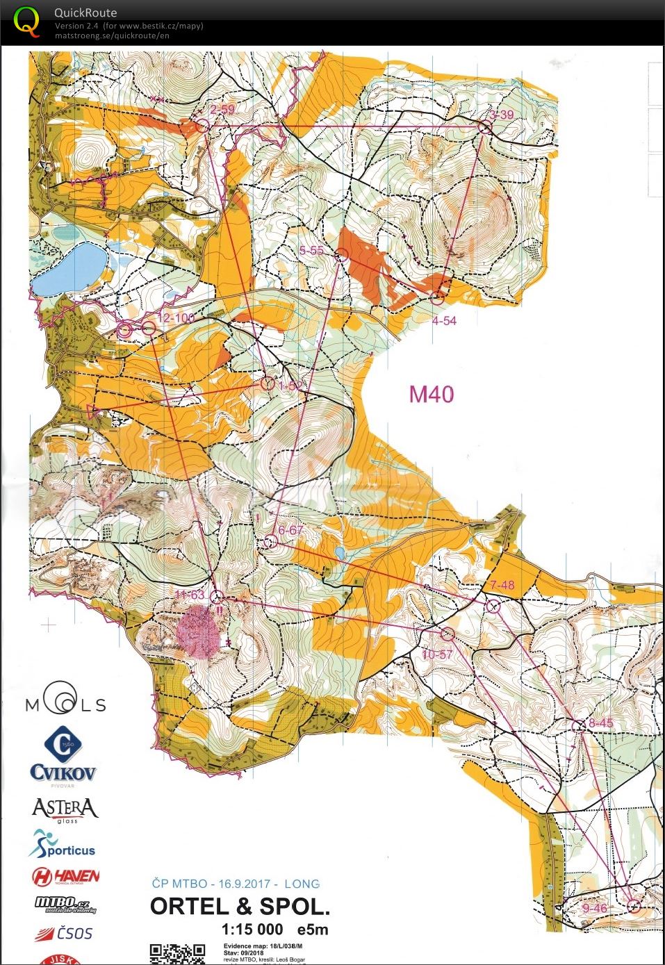 ČP MTBO Sloup v Čechách - M40 - long (16.09.2018)