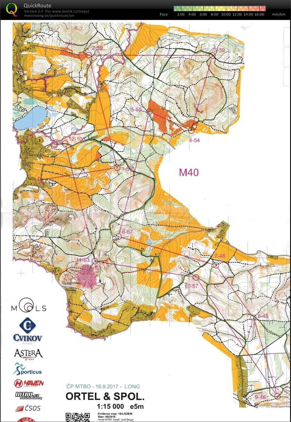 ČP MTBO Sloup v Čechách - M40 - long (16.09.2018)