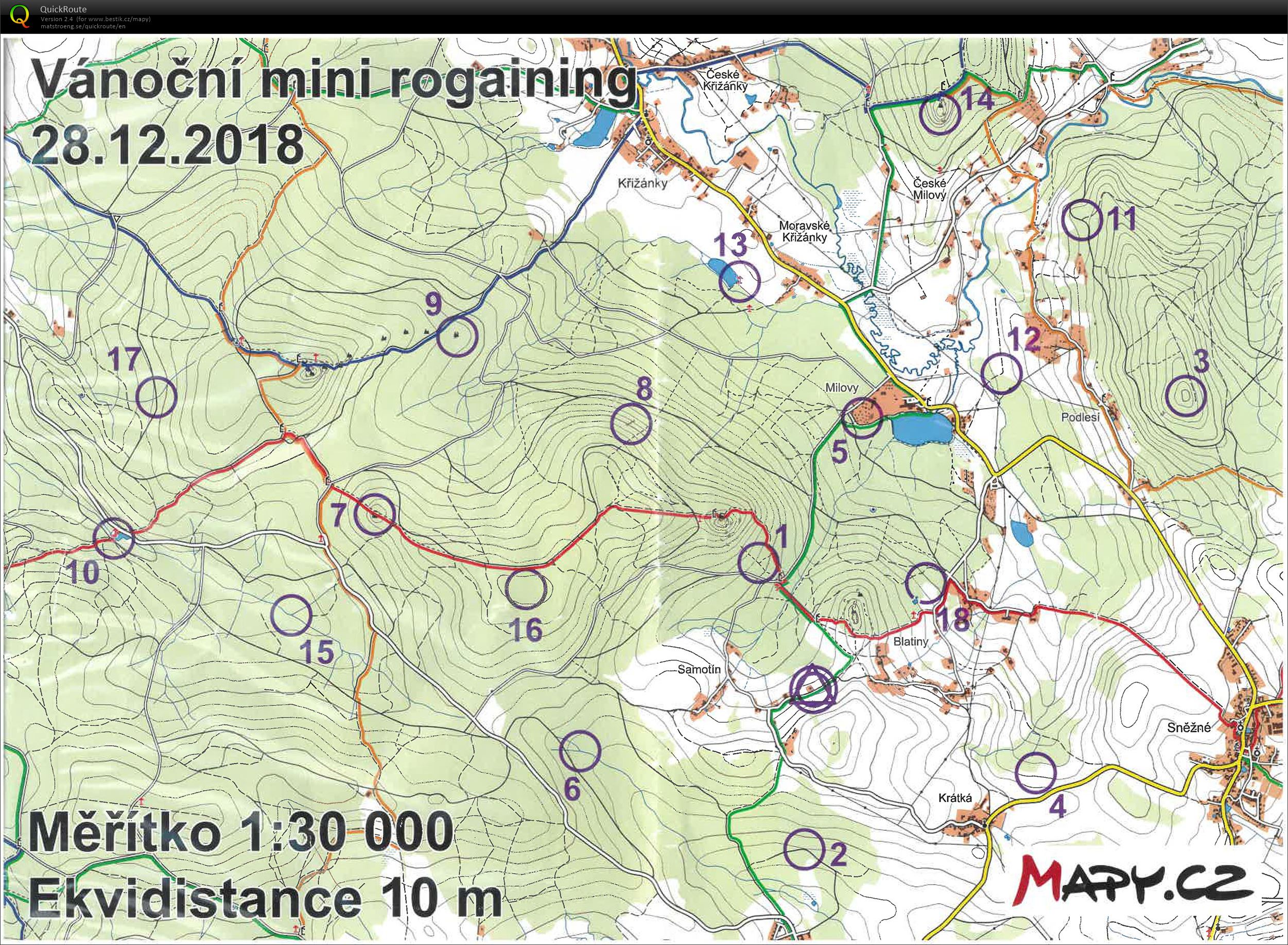 Bořkův vánoční mini-rogaining (28.12.2018)