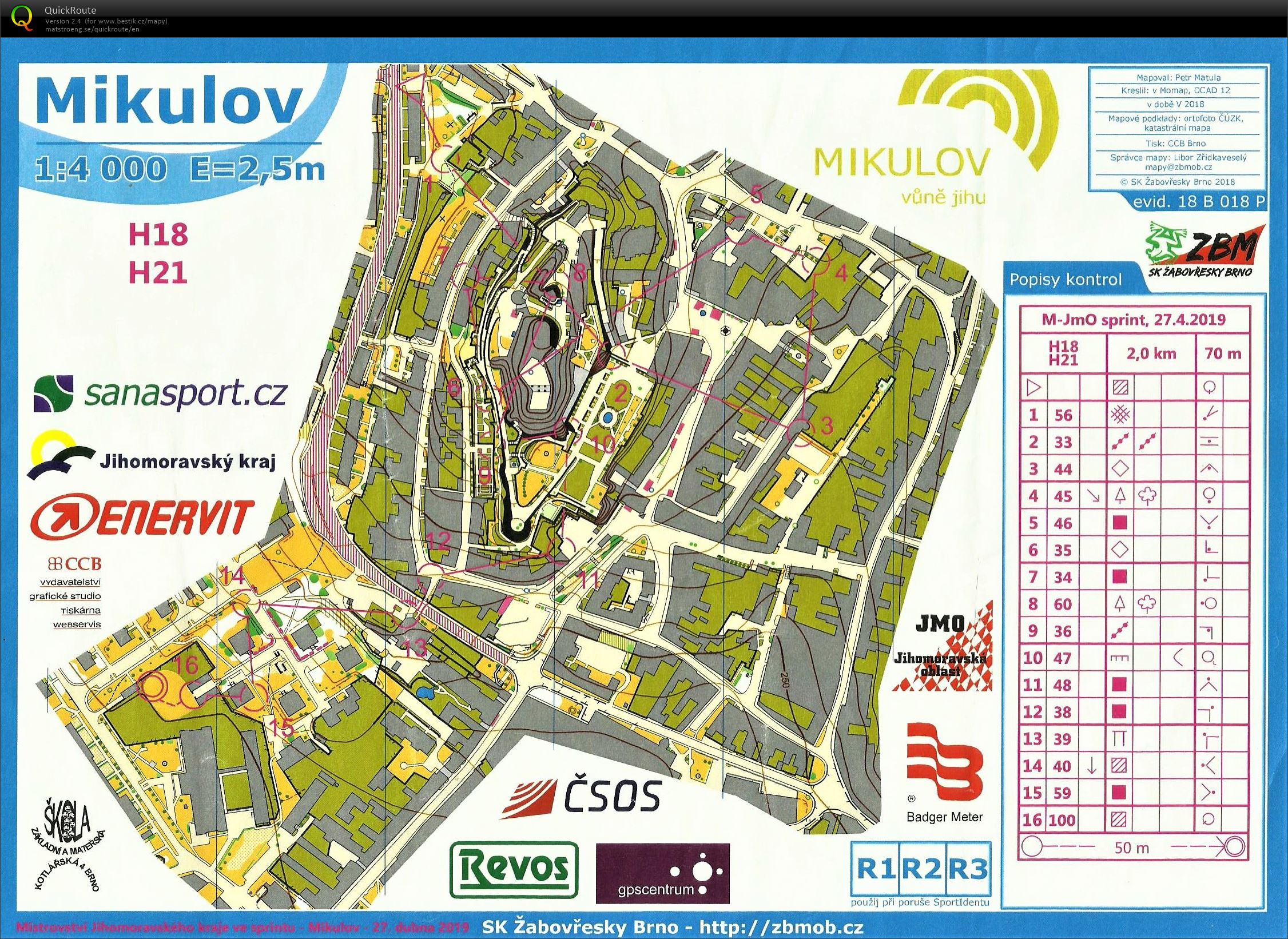 JmL Mikulov (H21) - mistrovství oblasti ve sprintu (27.04.2019)