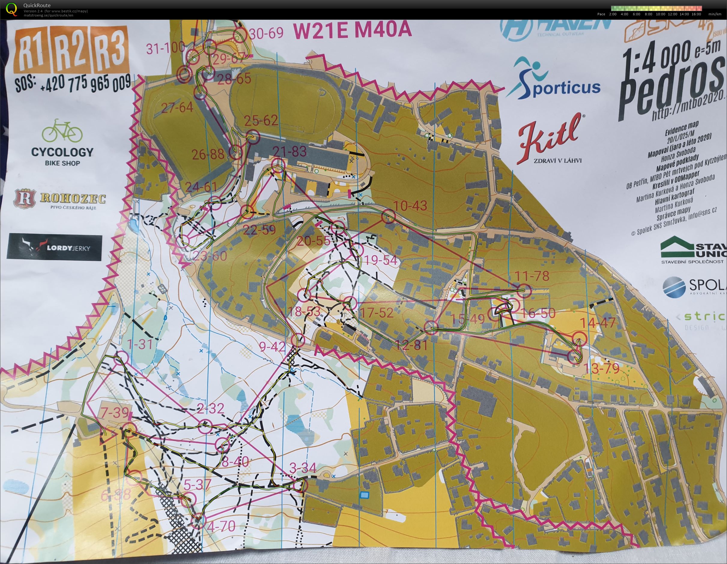 ČP MTBO Kokonín - M40A - sprint (27.09.2020)