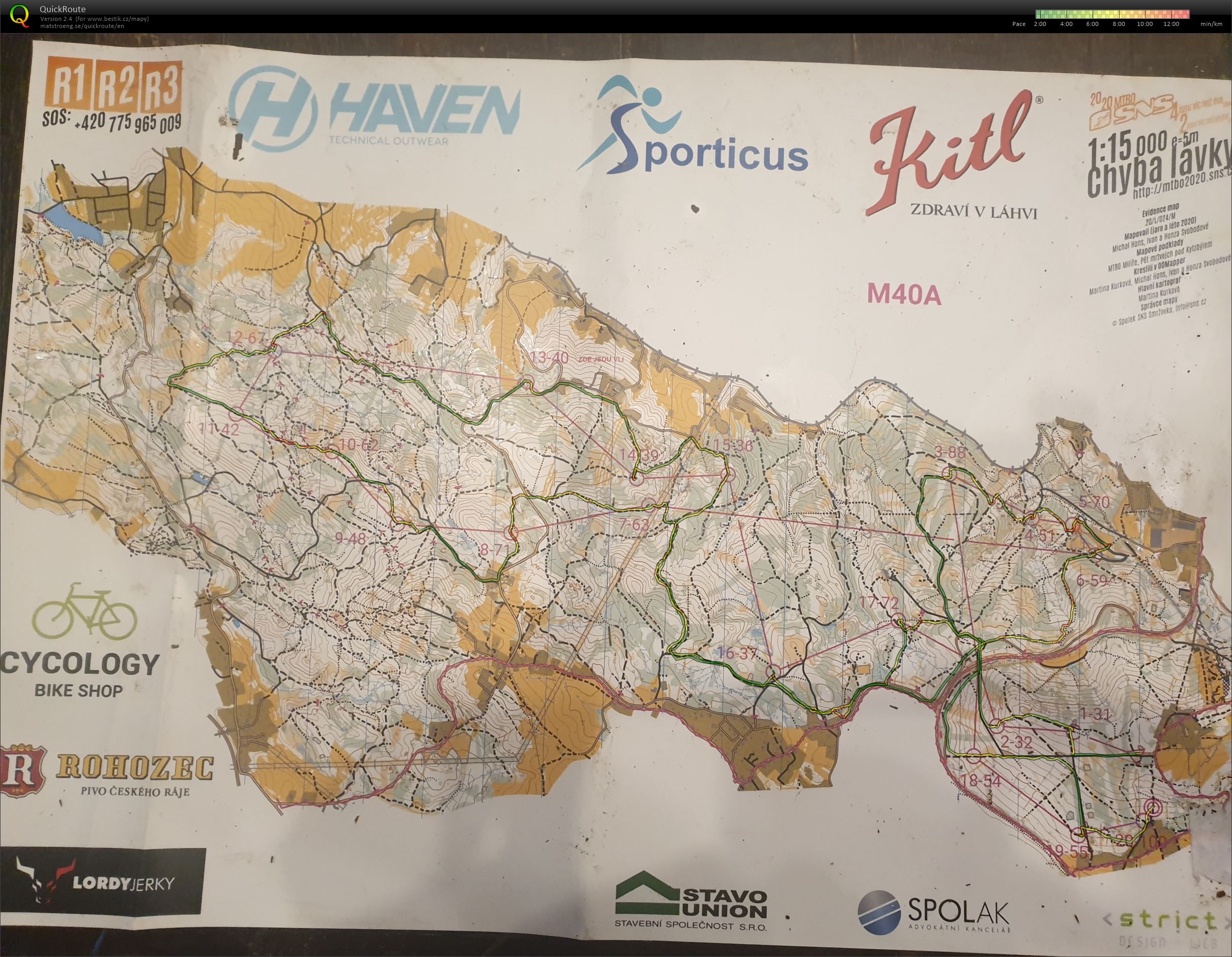 ČP MTBO Kokonín - M40A - long (26.09.2020)