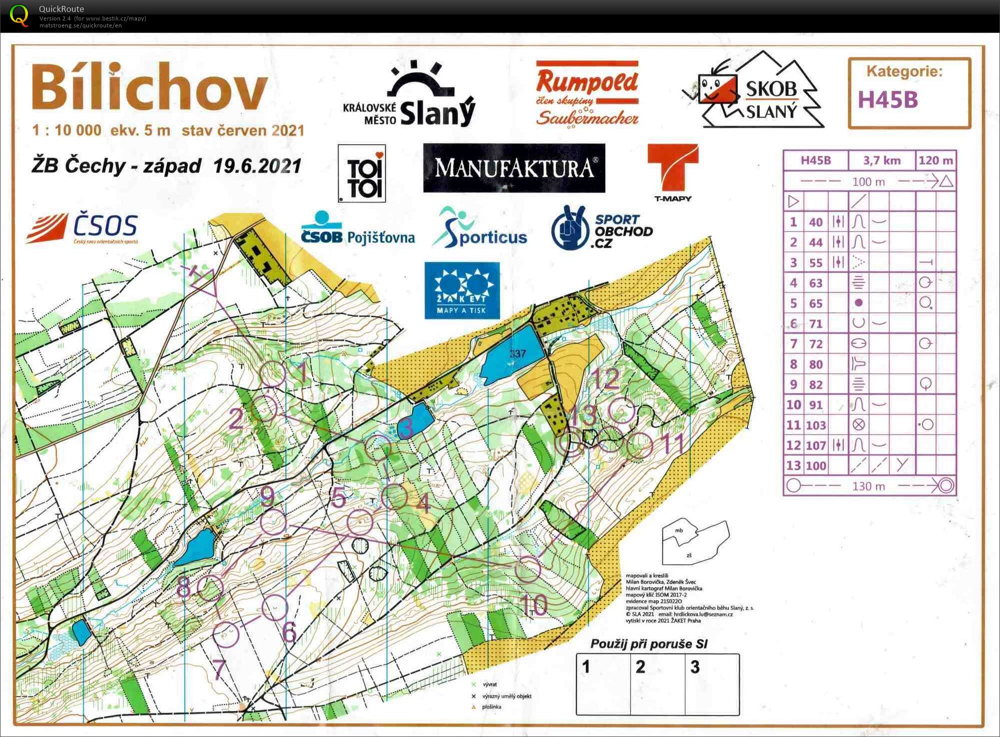 Žebříček B-Čechy západ, oblastní žebříček (19.06.2021)