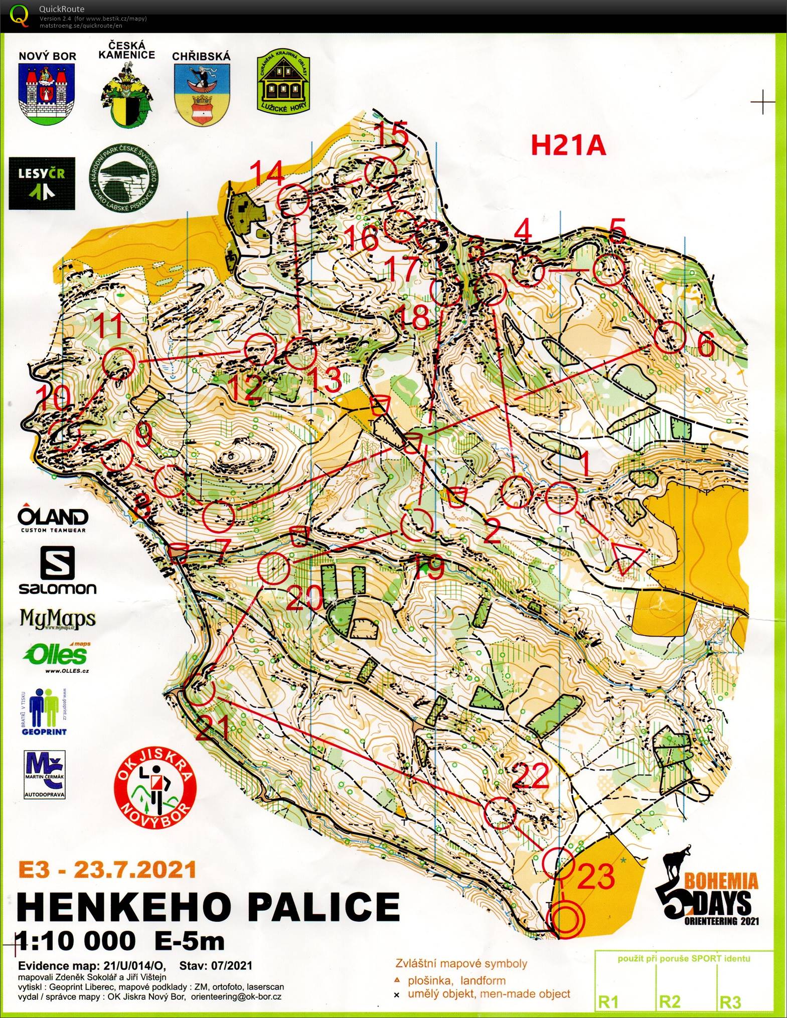 Bohemia orienteering E3 (23.07.2021)