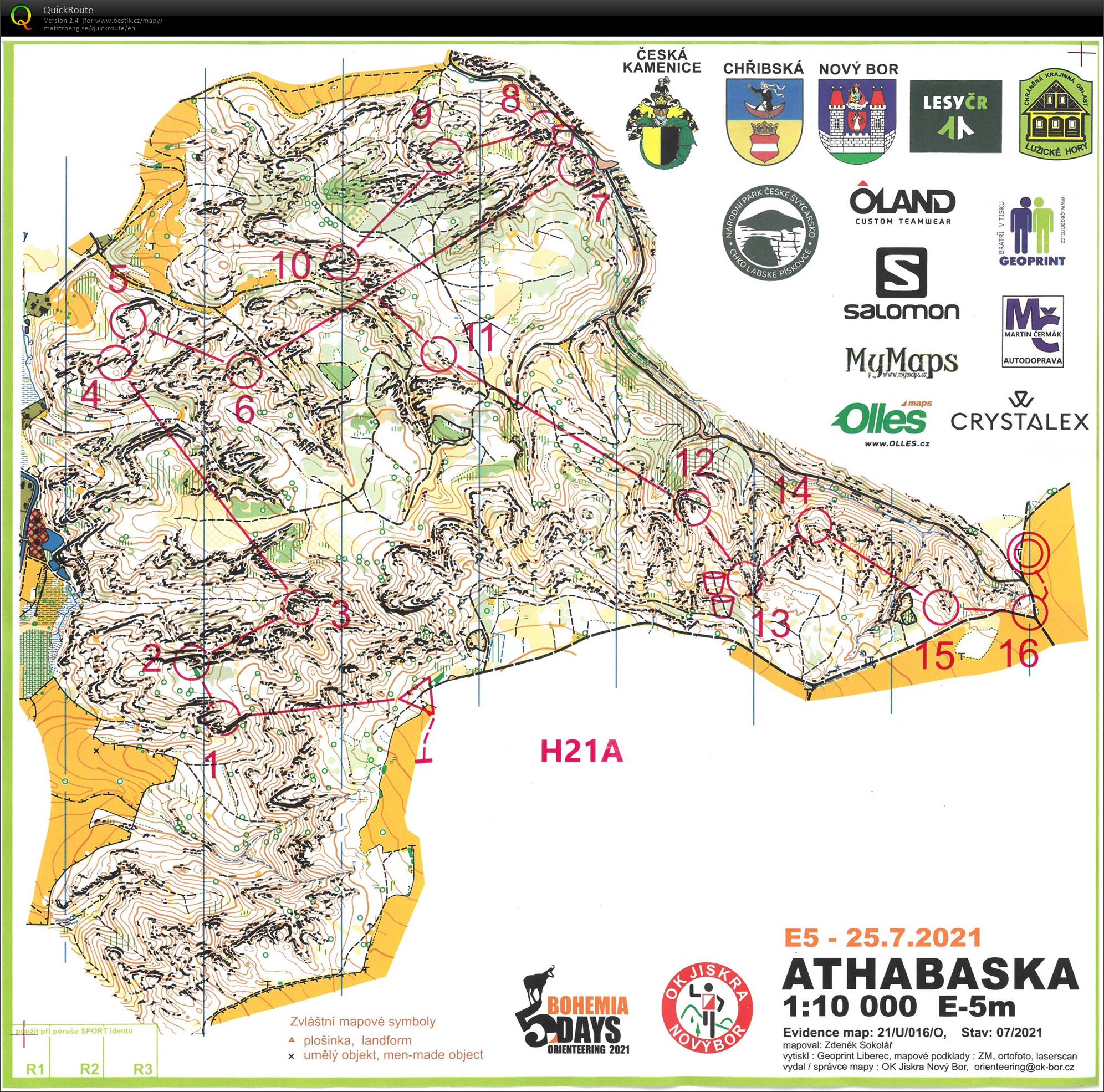 Bohemia orienteering E5 (25.07.2021)