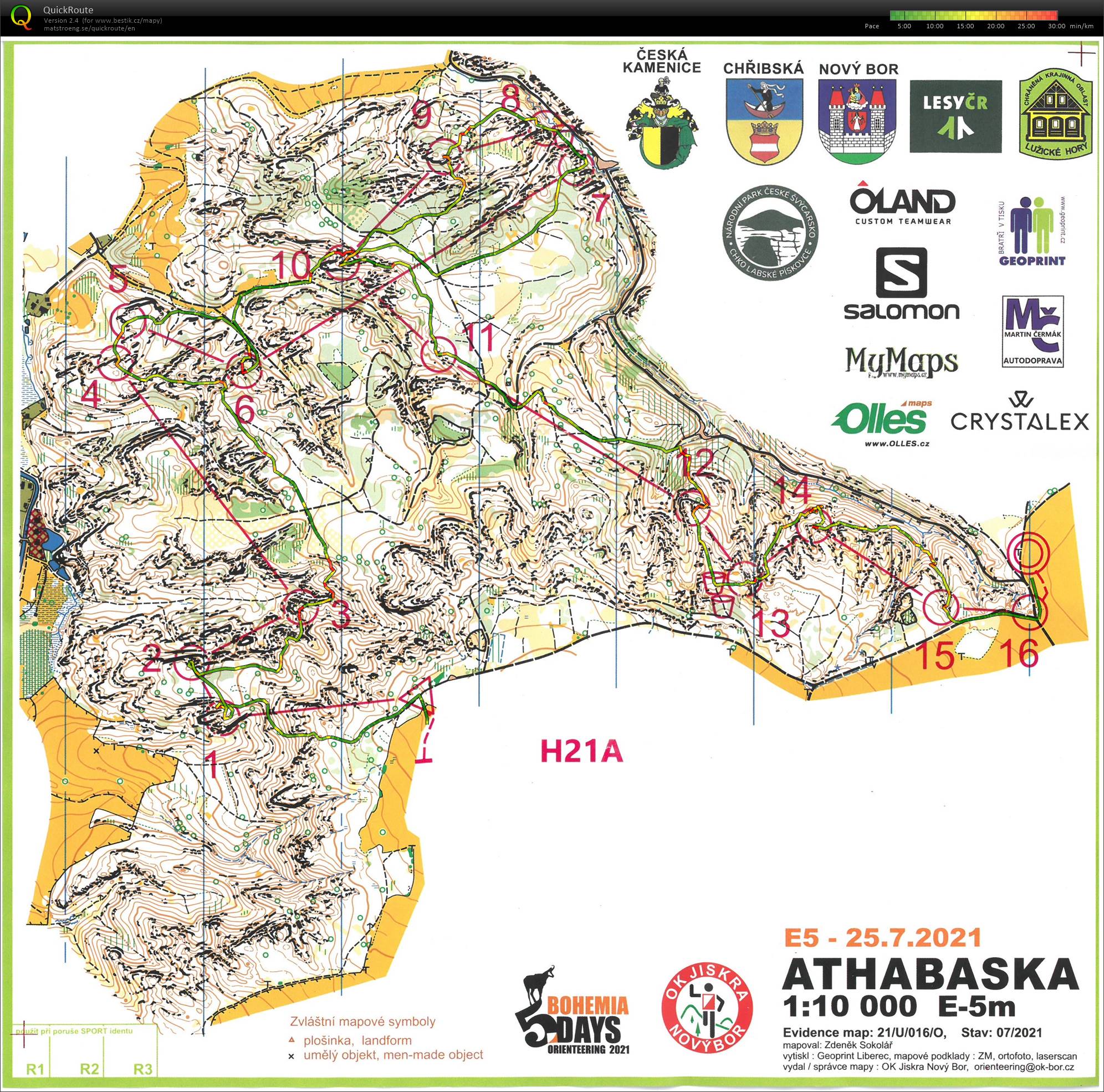 Bohemia orienteering E5 (25.07.2021)