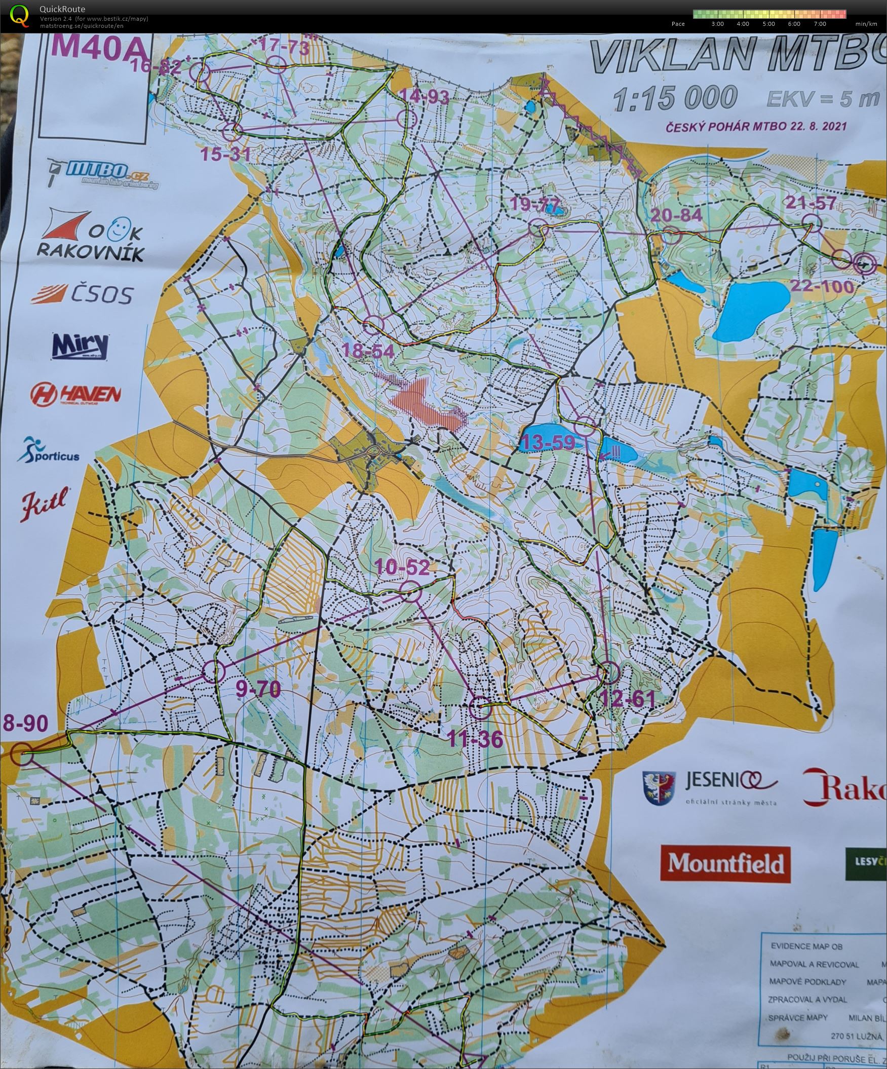 ČP MTBO Jesenice - M40A - long2 (22.08.2021)