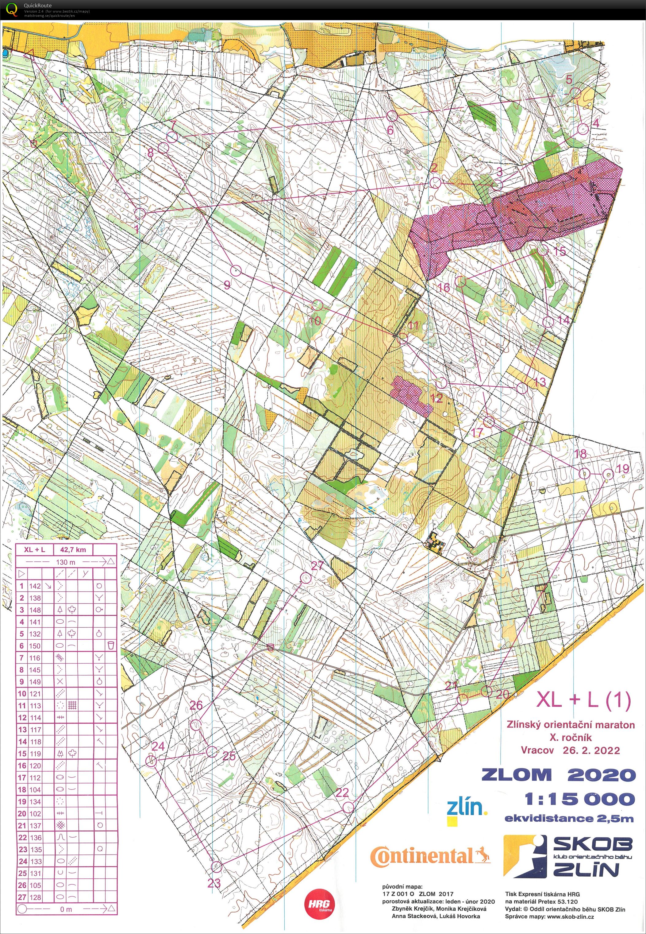 Zlínský orientační maraton (1/2) (26.02.2022)