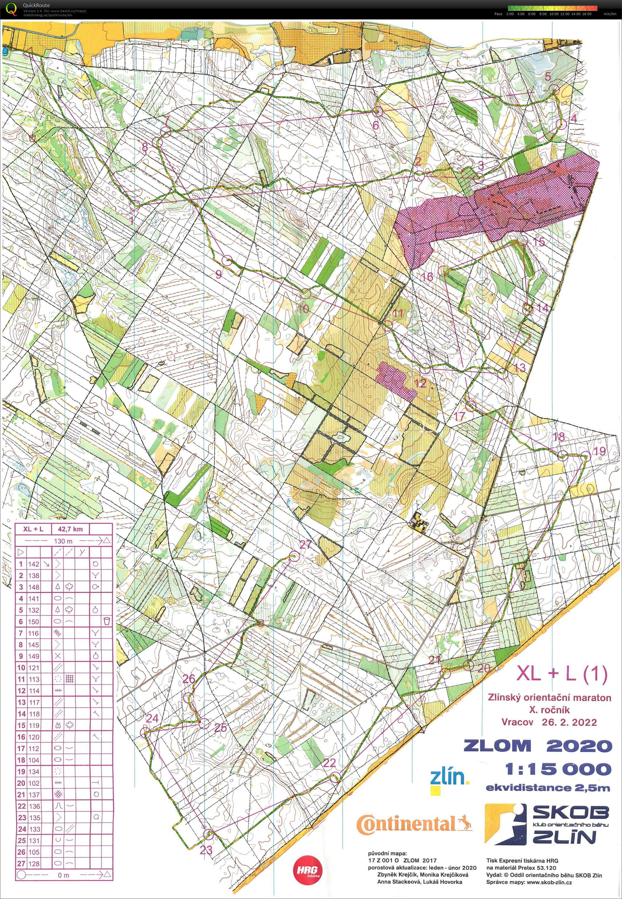 Zlínský orientační maraton (1/2) (26.02.2022)