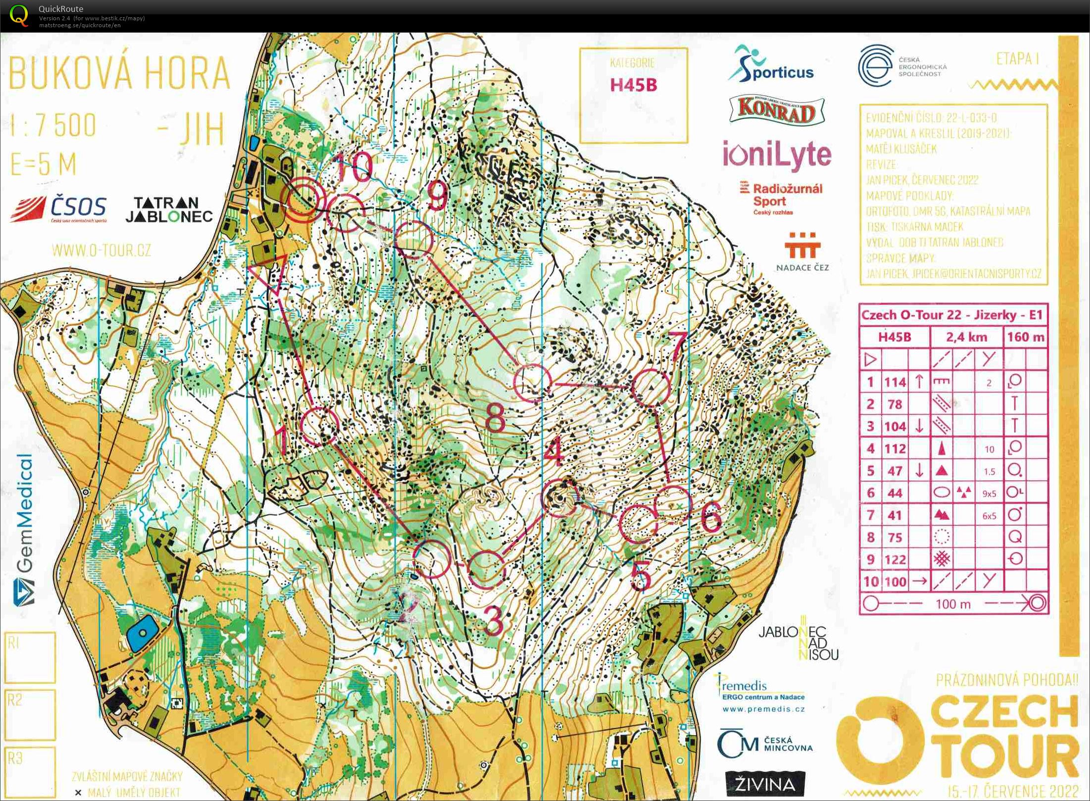 Czech O-Tour 2022 (3. závod) - Jizerky - E1 (16.07.2022)